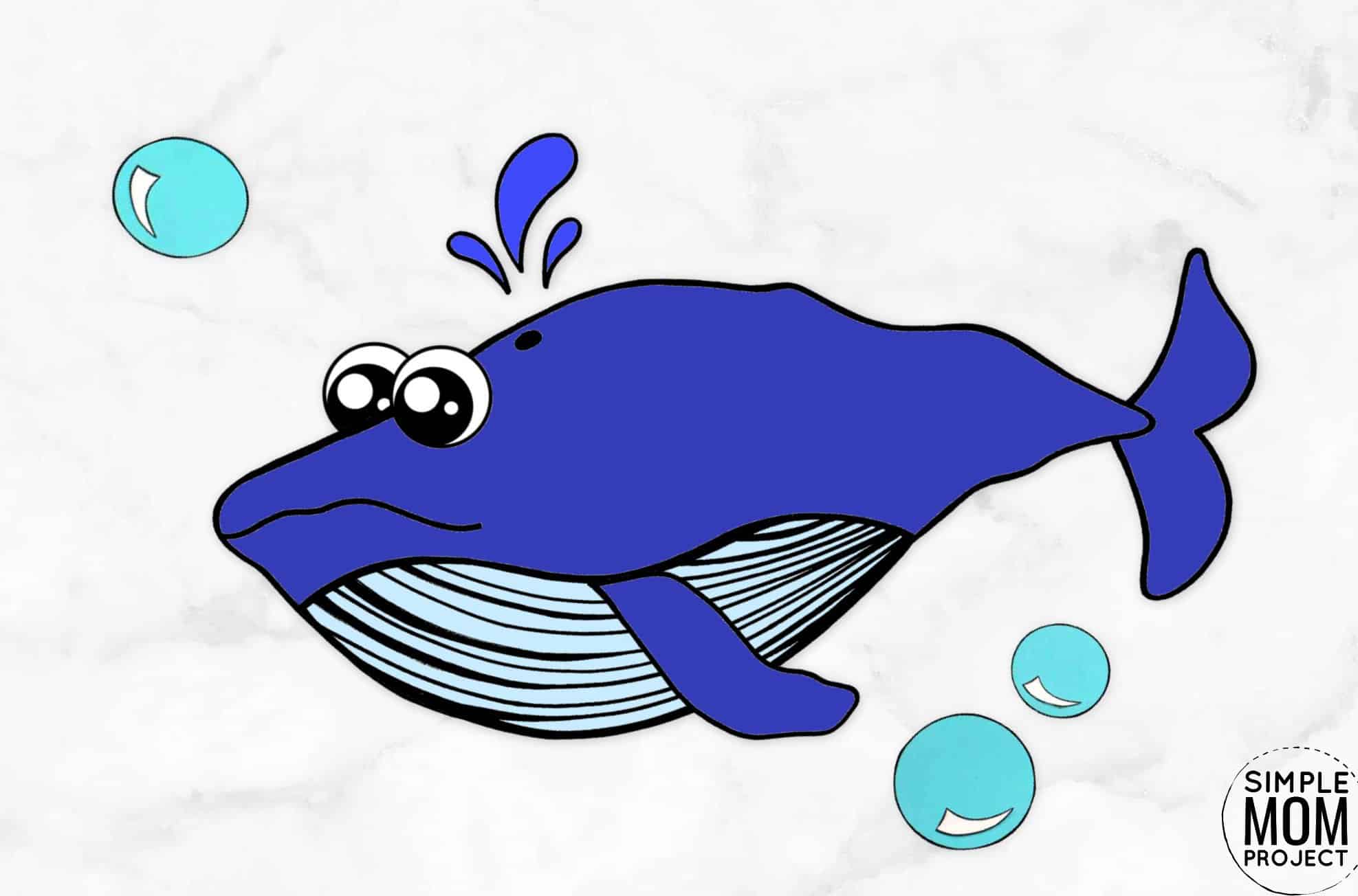 Free Printable Blue Whale Craft Ocean Animal Craft for Kids, preschoolers and toddlers