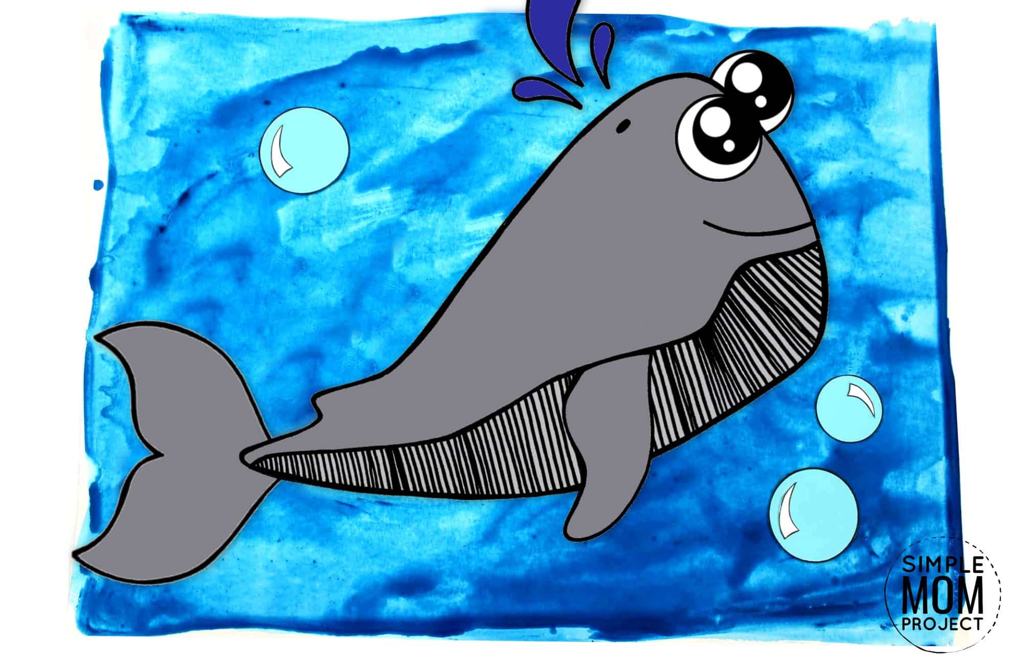 Free Printable Sperm Whale Ocean Animal Craft for Kids, preschoolers and toddlers