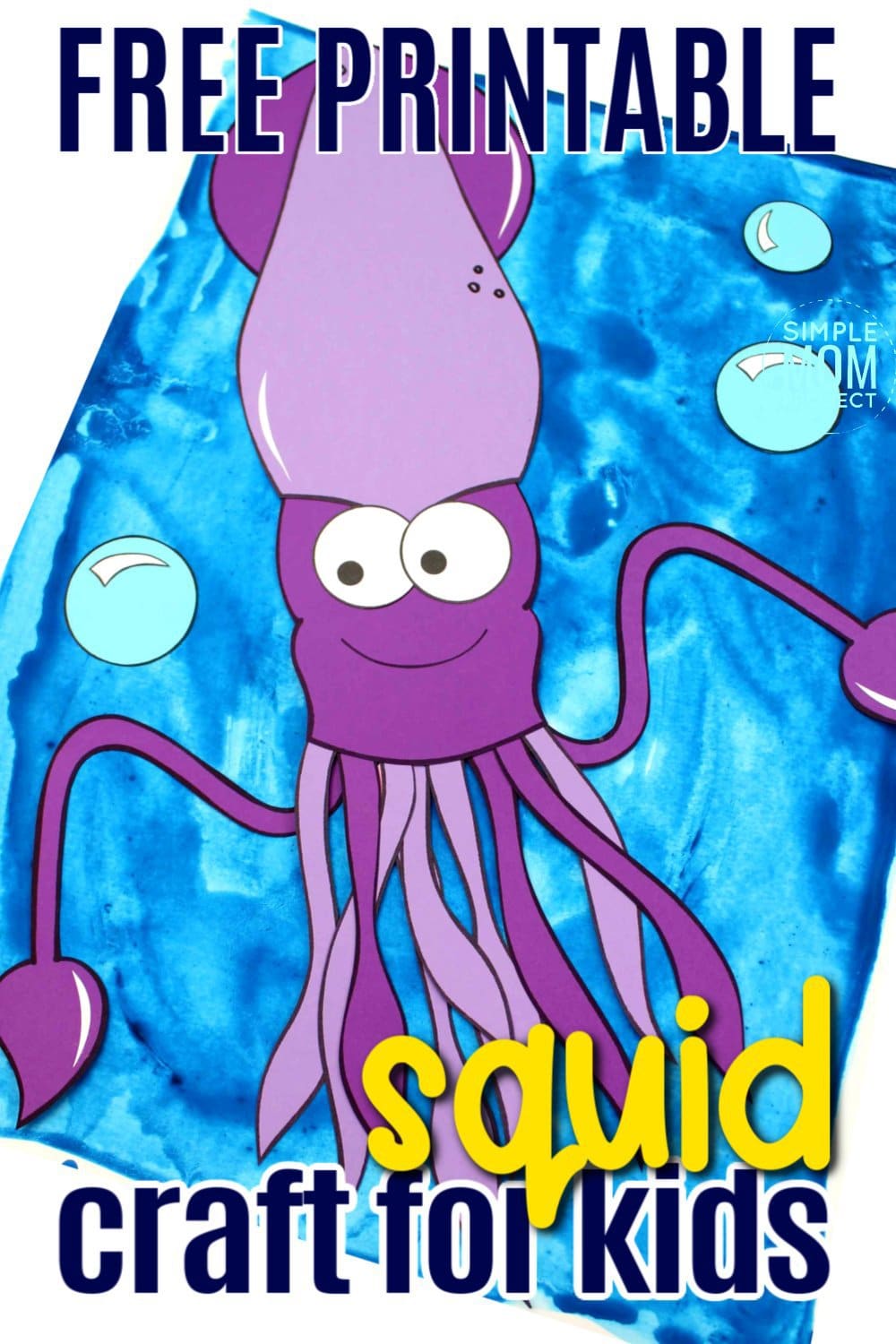 Free Printable Squid Ocean Animal Craft for Kids, preschoolers and toddlers