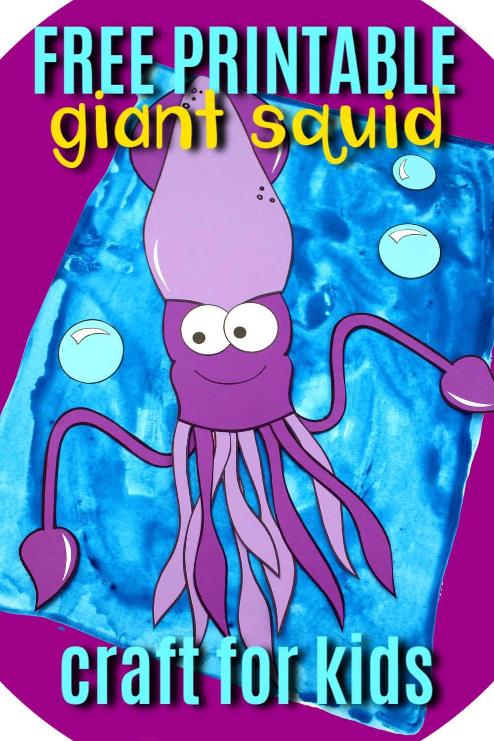 Free Printable Squid Ocean Animal Craft for Kids, preschoolers and toddlers