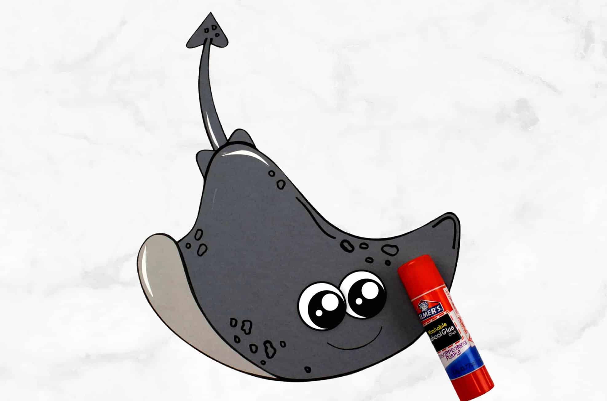 Free Printable Stingray Ocean Animal Craft for Kids, preschoolers and toddlers 
