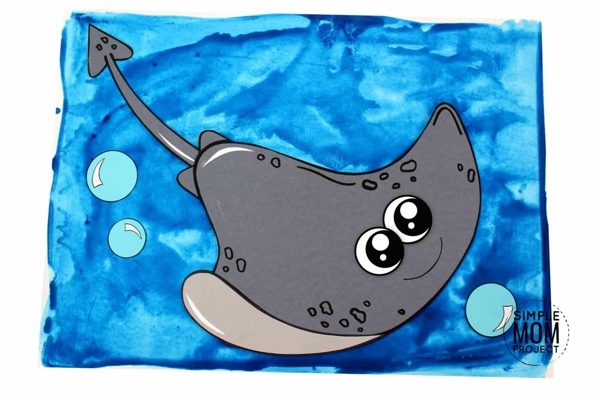 Free Printable Stingray Ocean Animal Craft for Kids, preschoolers and toddlers 