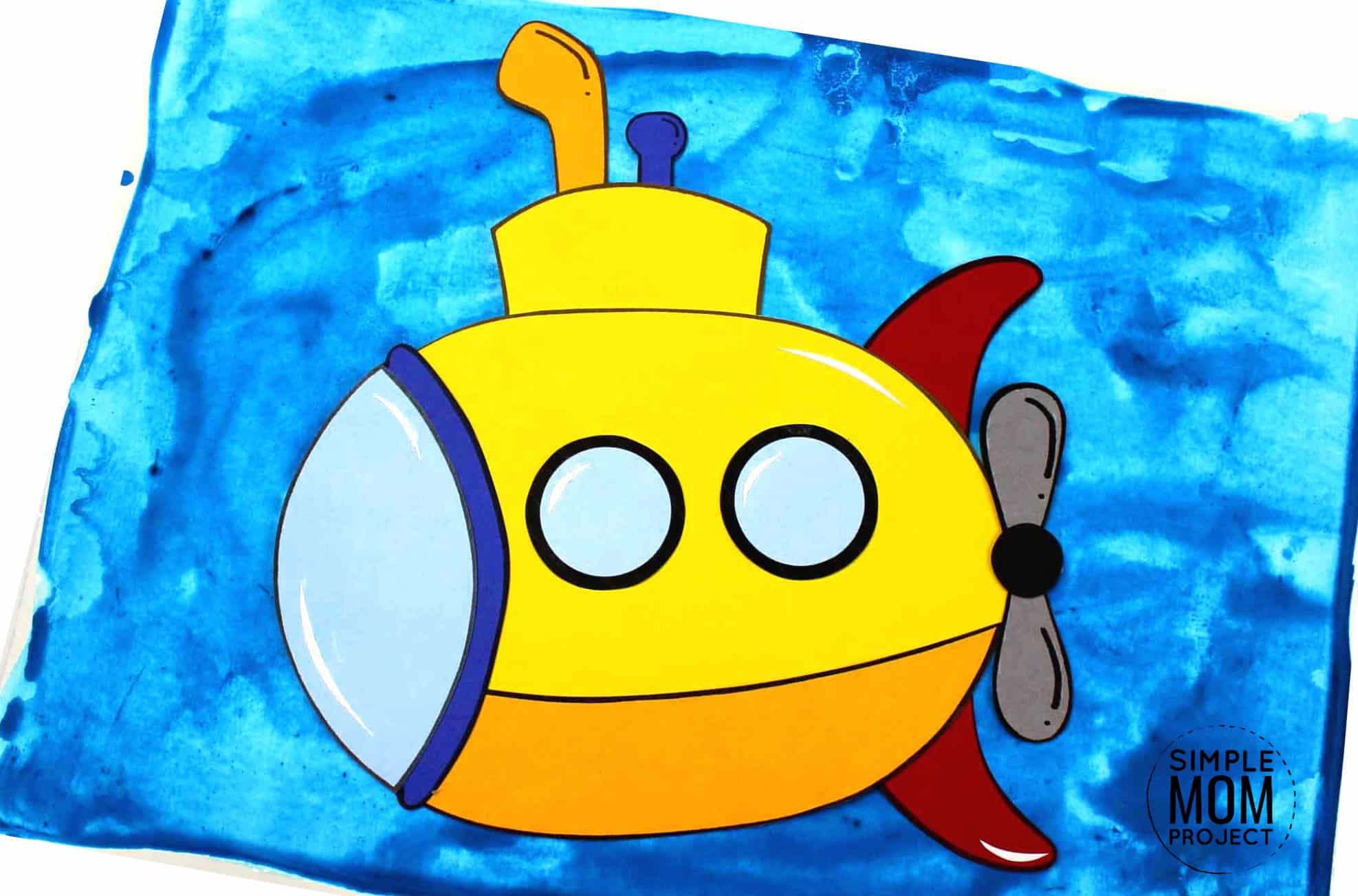 Free Printable Submarine Ocean Animal Craft for Kids, preschoolers and toddlers