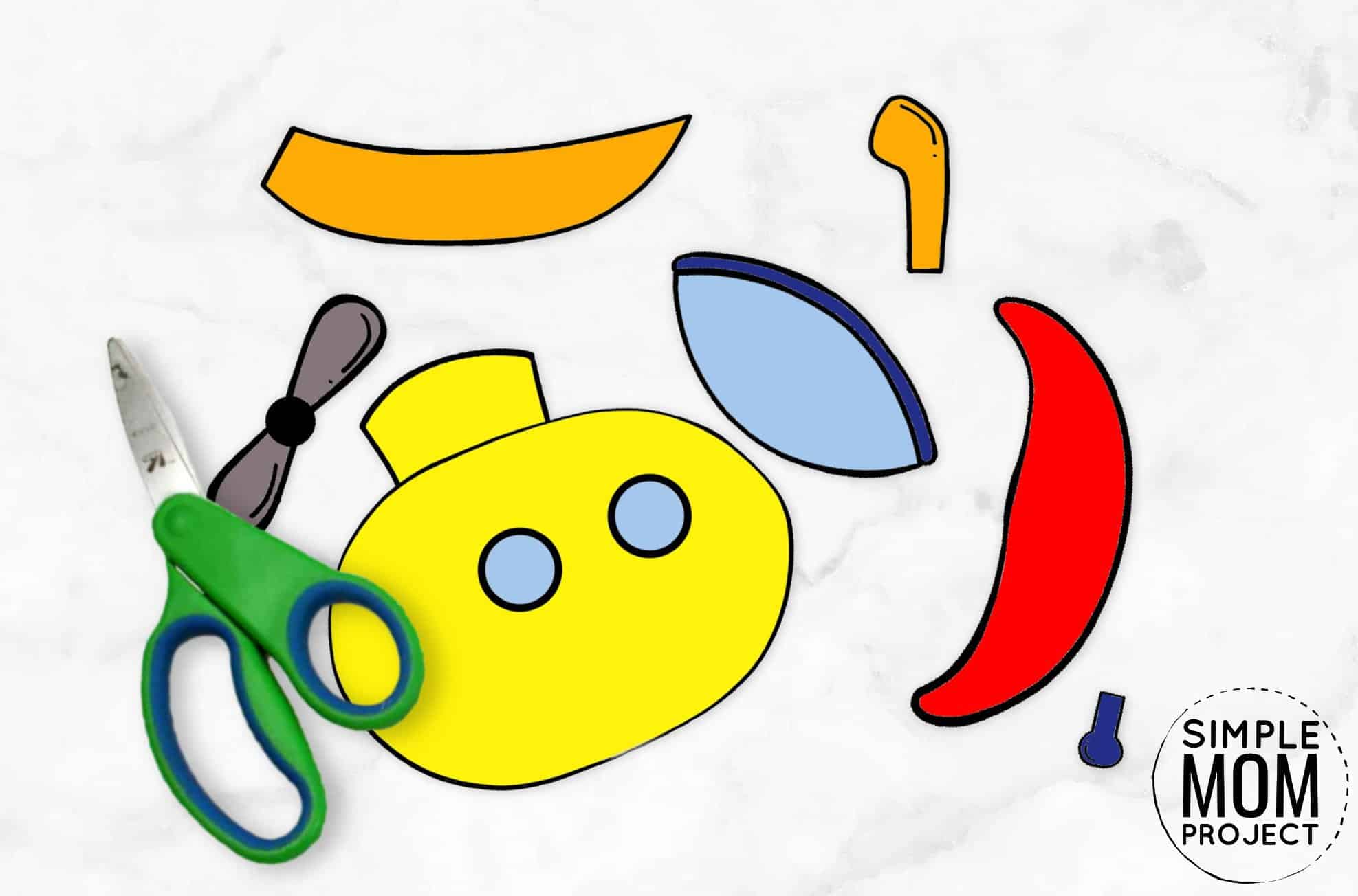 Free Printable Submarine Ocean Animal Craft for Kids, preschoolers and toddlers