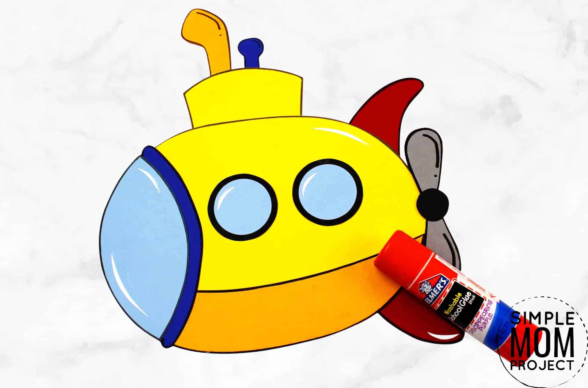 Free Printable Submarine Ocean Animal Craft for Kids, preschoolers and toddlers