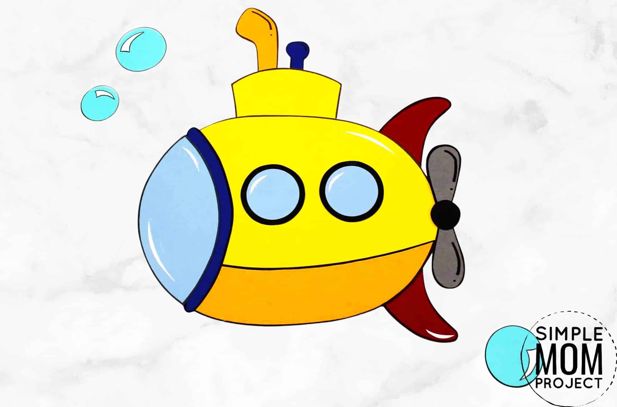 Free Printable Submarine Ocean Animal Craft for Kids, preschoolers and toddlers