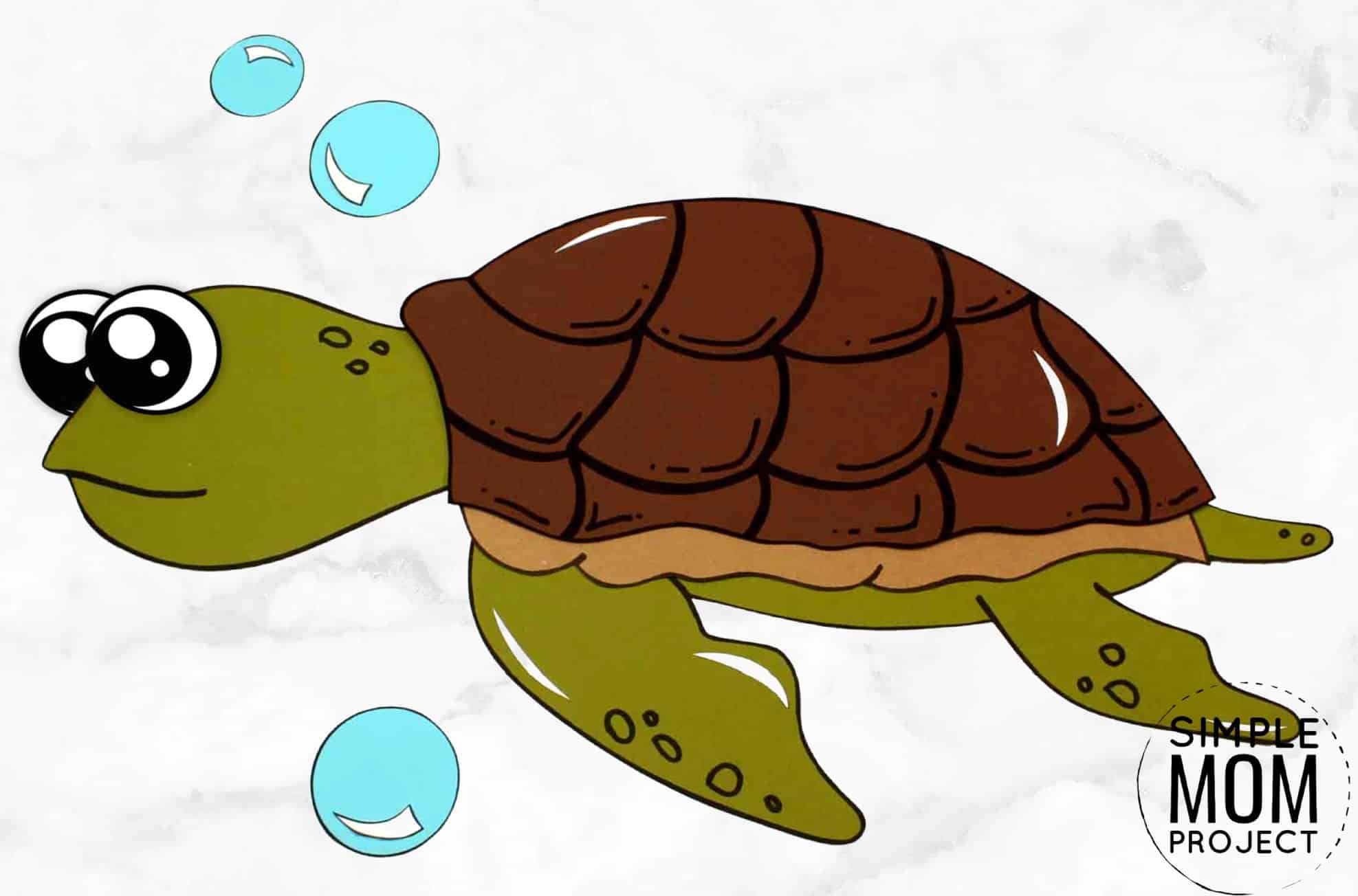 Free Printable Turtle Ocean Animal Craft for Kids, preschoolers and toddlers 