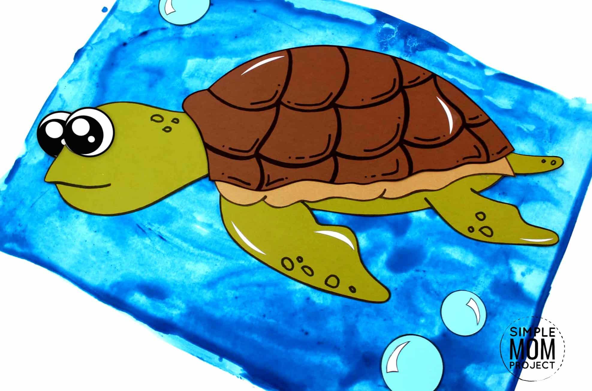 Free Printable Turtle Ocean Animal Craft for Kids, preschoolers and toddlers