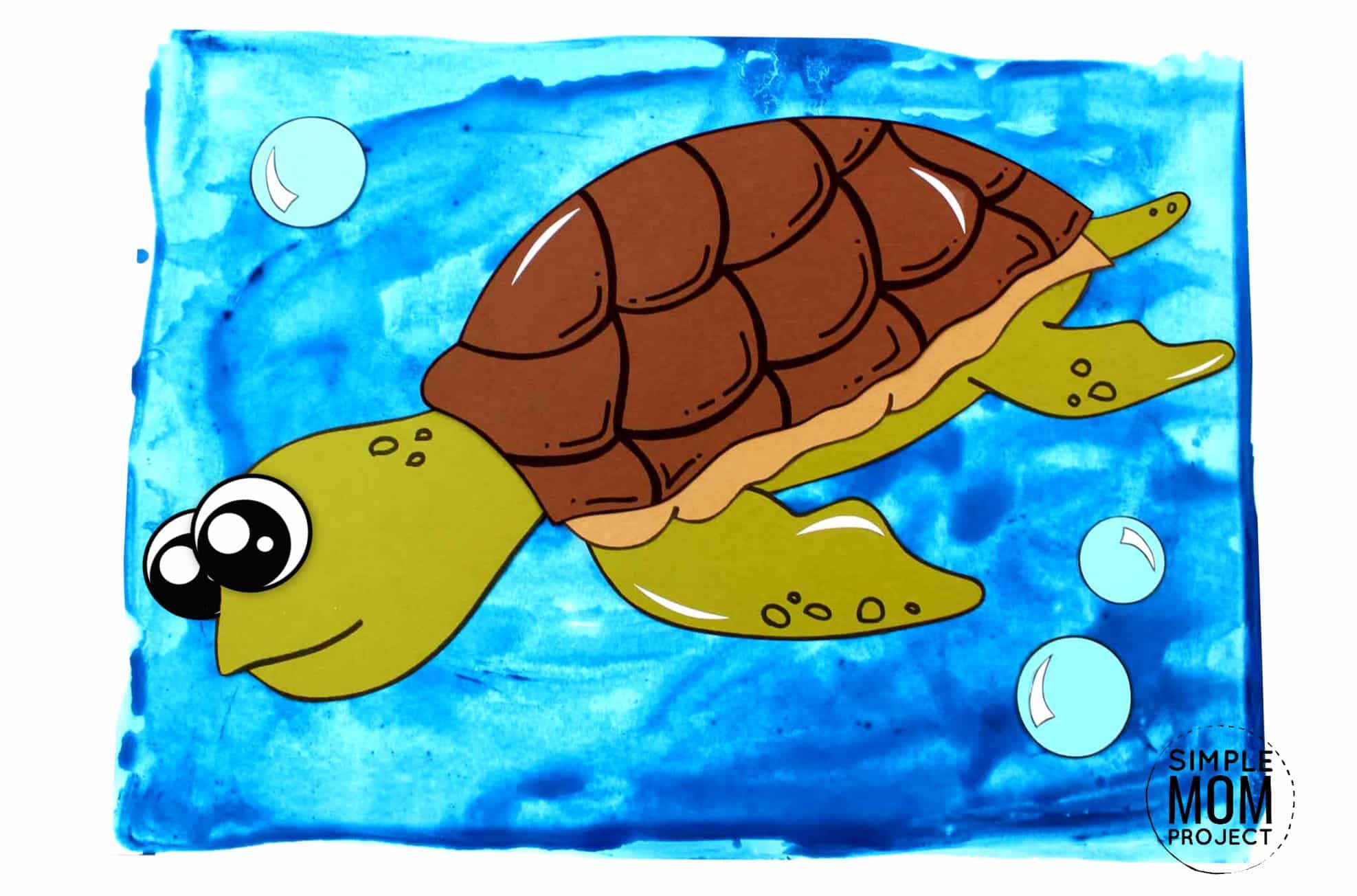Free Printable Turtle Ocean Animal Craft for Kids, preschoolers and toddlers 