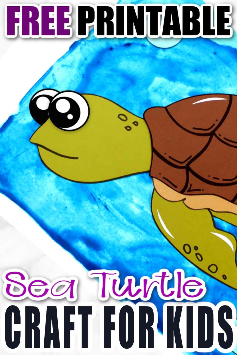 Looking for a fun sea turtle craft? You won't need a paper plate for this beach art project! Use our free printable sea turtle template to make this easy diy ocean animal craft idea! He is simple and fun for even the smallest of kids, preschoolers and toddlers! #turtle #turtlecrafts #oceananimal #oceananimalcrafts #simplemomproject