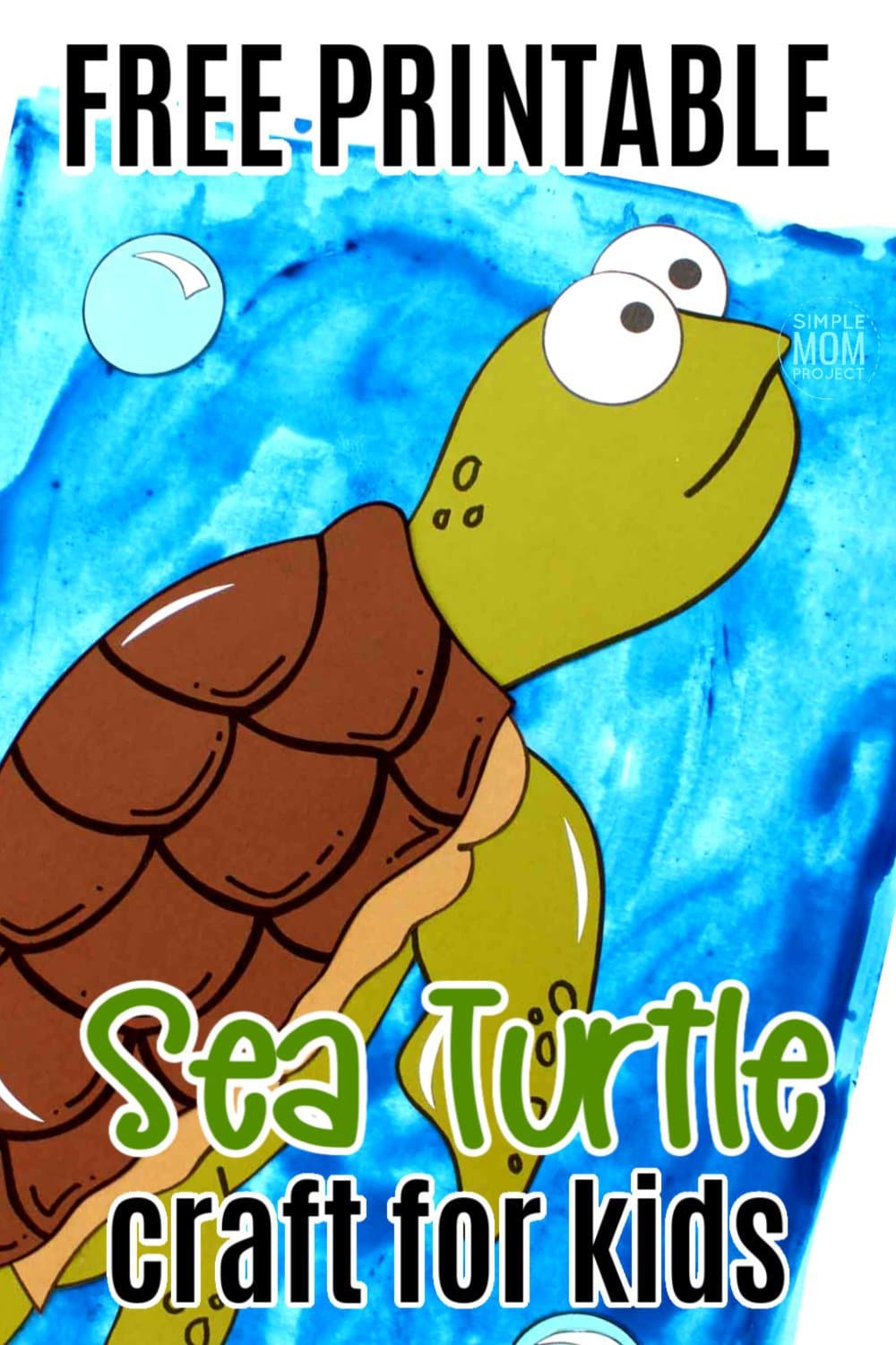Free Printable Turtle Ocean Animal Craft for Kids, preschoolers and toddlers