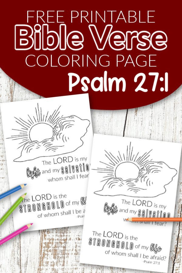 Psalm 27 1 The Lord is my Salvation Free Printable Bible Verse Coloring page for adults and kids