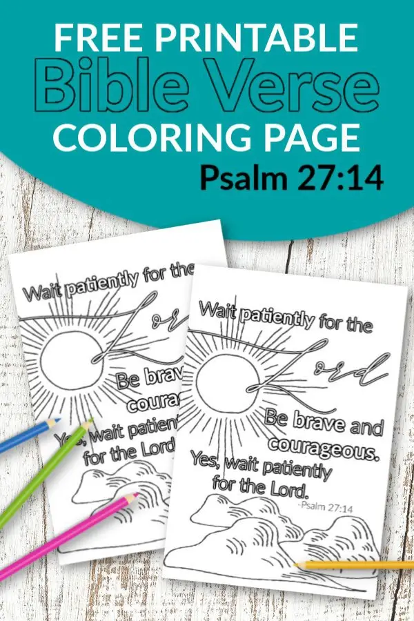 Don't you know the best quotes come from Scripture? Use these free printable bible verse coloring pages to get inspired about God. He is after all our salvation. This Psalm 27:14 coloring sheet is great for kids and adults, even preschoolers. They are perfect for wall decor or even a quick gift idea! #bibleverse #bibleversecoloring #scripturecoloring #biblejournaling
