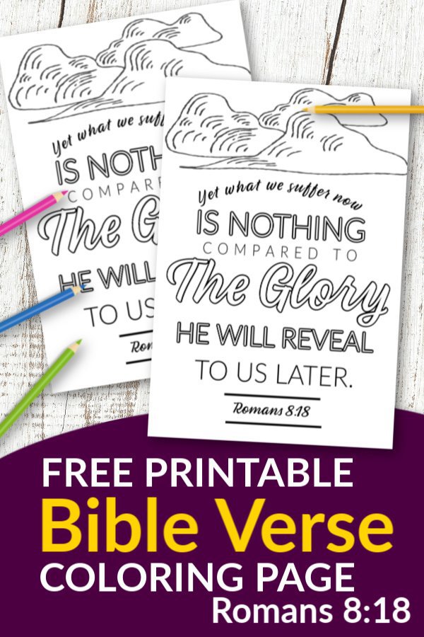 Romans 8 18 The Glory Revealed Free Printable Bible Verse coloring page for kids and adults 