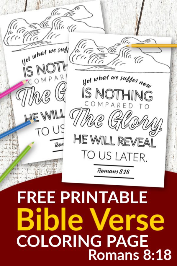 Romans 8 18 The Glory Revealed Free Printable Bible Verse coloring page for kids and adults 