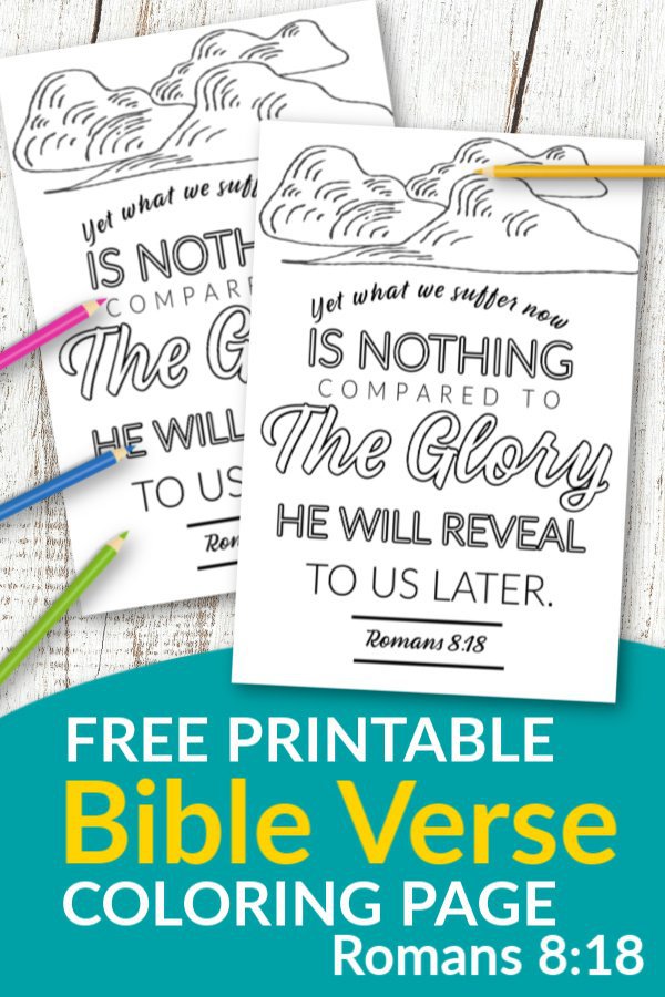 Romans 8 18 The Glory Revealed Free Printable Bible Verse coloring page for kids and adults 