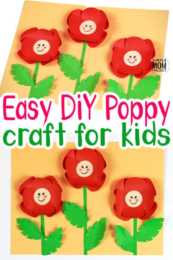 Easy DiY Remembrane Poppy craft for kids, preschoolers and toddlers