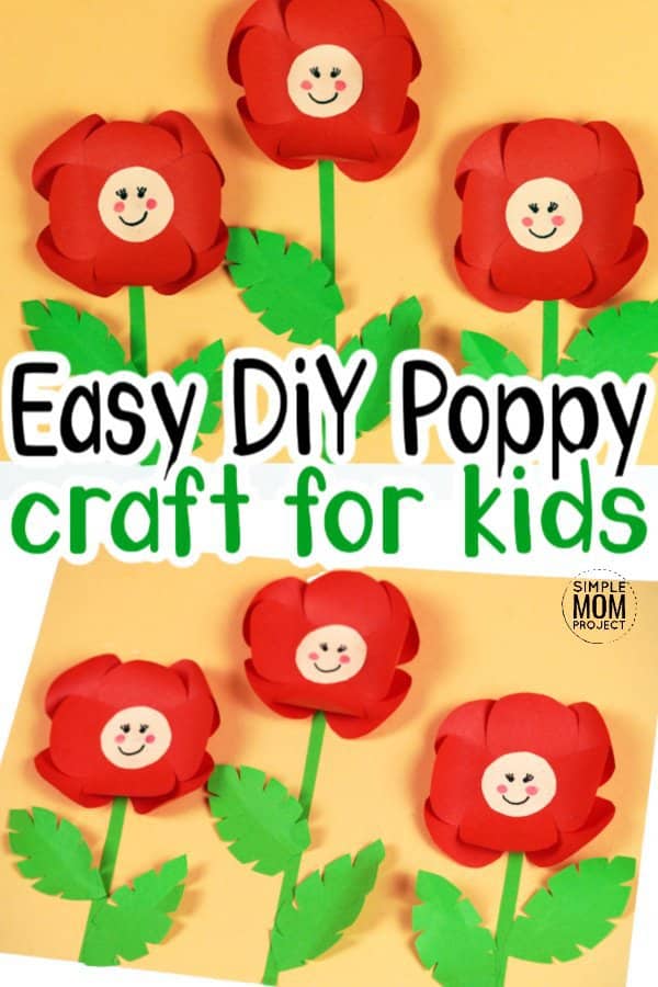 Easy DiY Remembrane Poppy craft for kids, preschoolers and toddlers