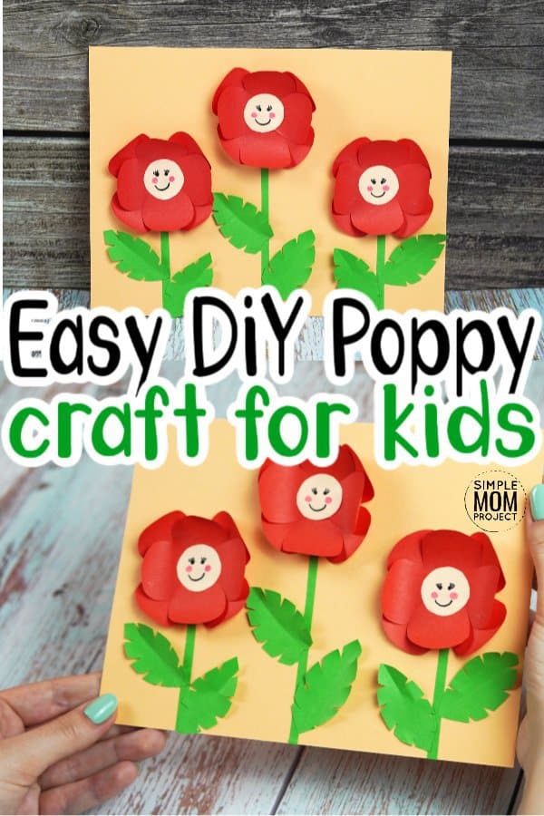 Easy DiY Remembrane Poppy craft for kids, preschoolers and toddlers