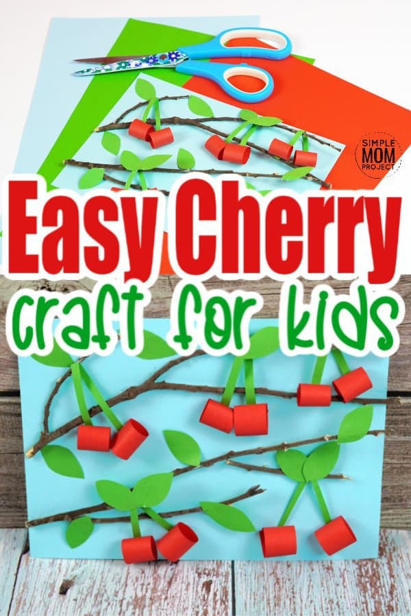 Easy Diy Cherry Craft for kids, preschoolers and toddlers