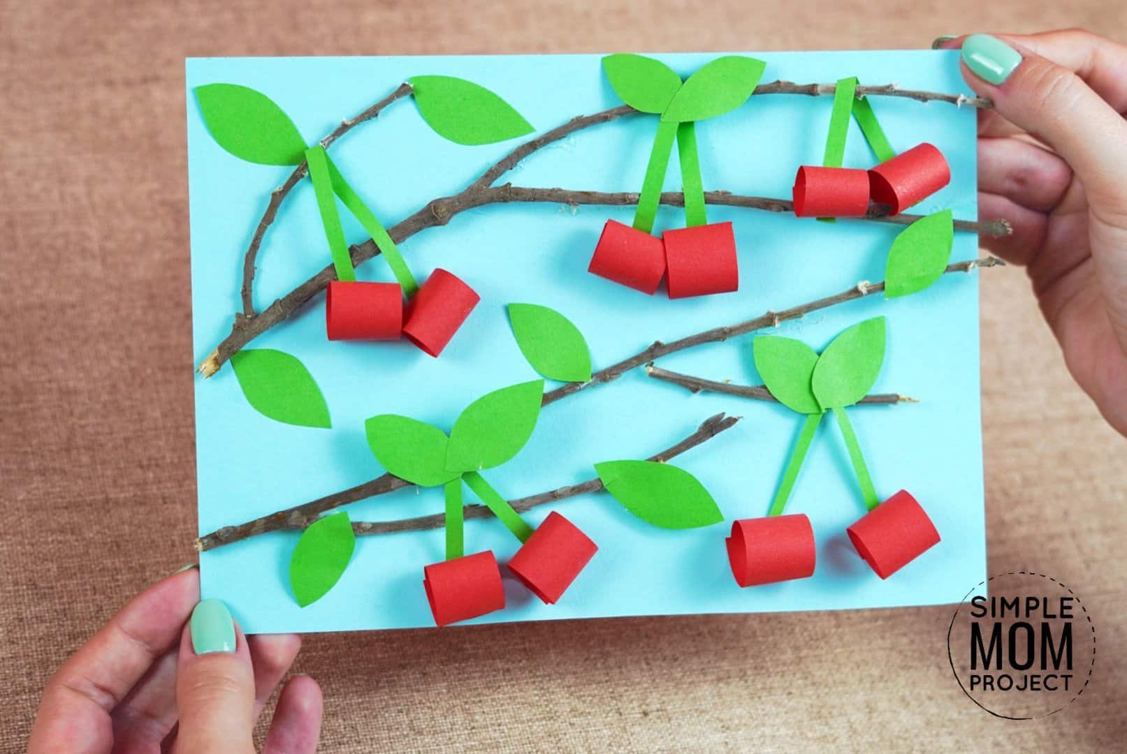 Easy Diy Cherry Craft for kids, preschoolers and toddlers