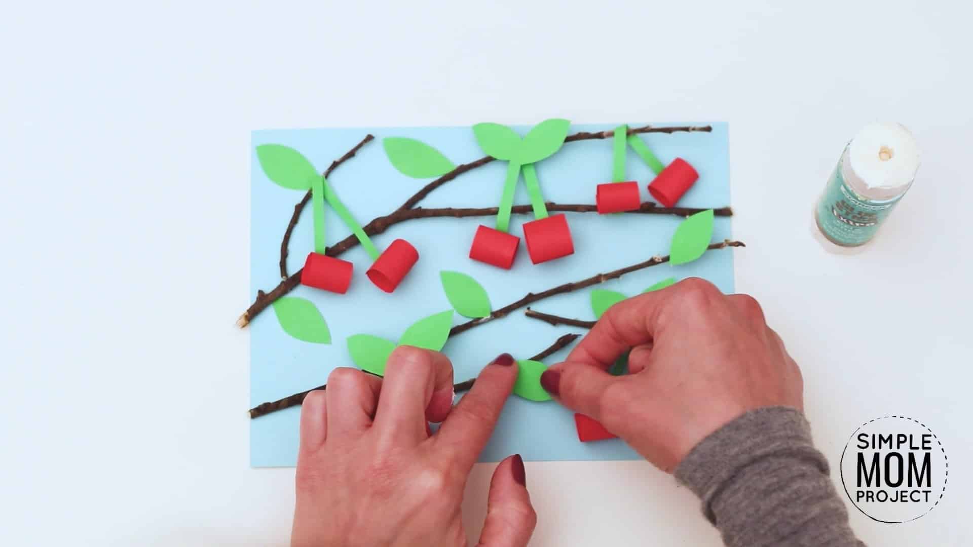 Easy Diy Cherry Craft for kids, preschoolers and toddlers