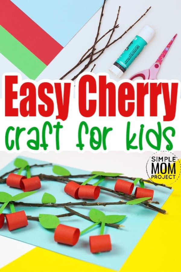 Easy Diy Cherry Craft for kids, preschoolers and toddlers