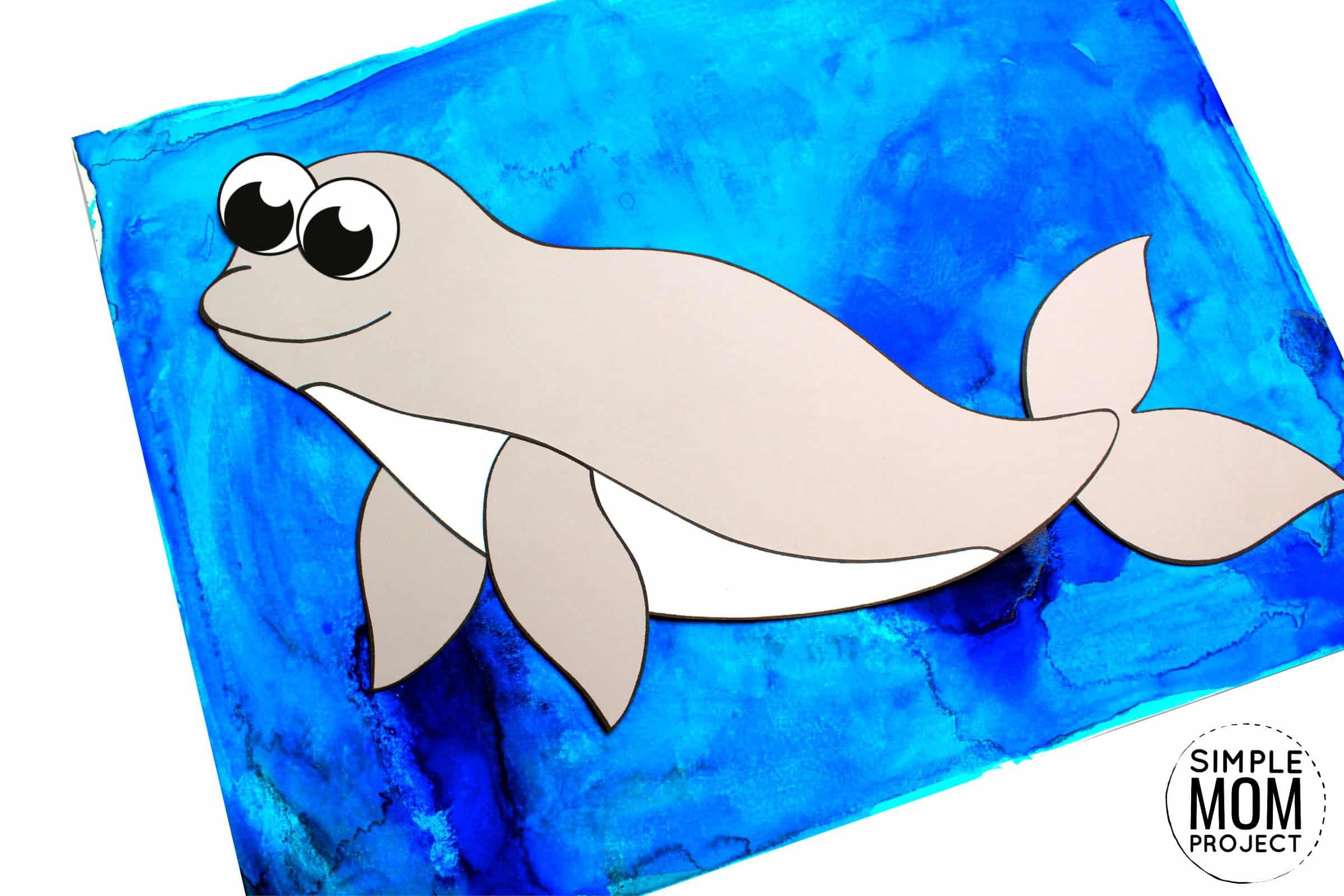 Free Printable Arctic Animal Beluga Whale Craft for Kids Preschoolers and Toddlers