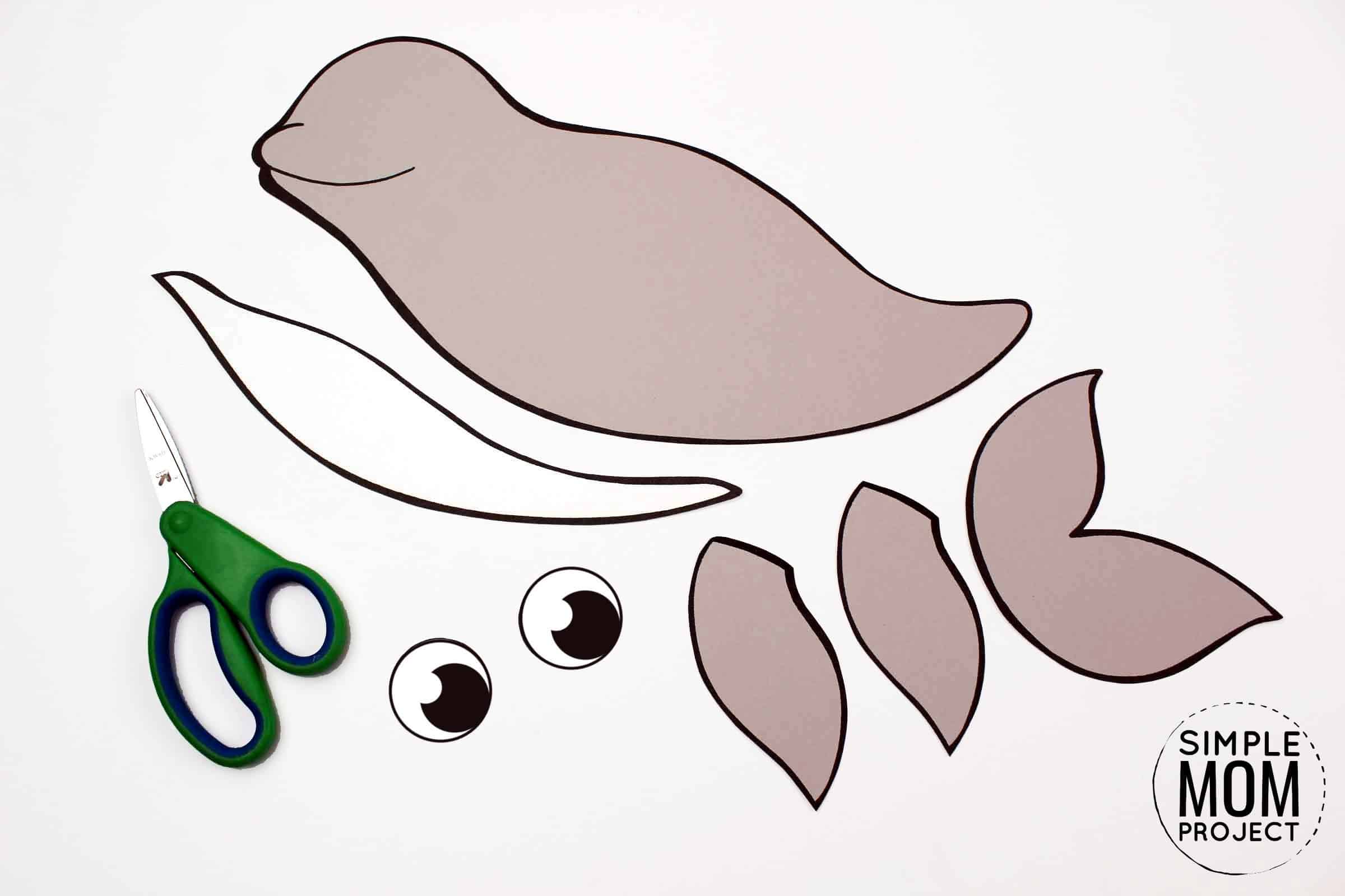 Free Printable Arctic Animal Beluga Whale Craft for Kids Preschoolers and Toddlers