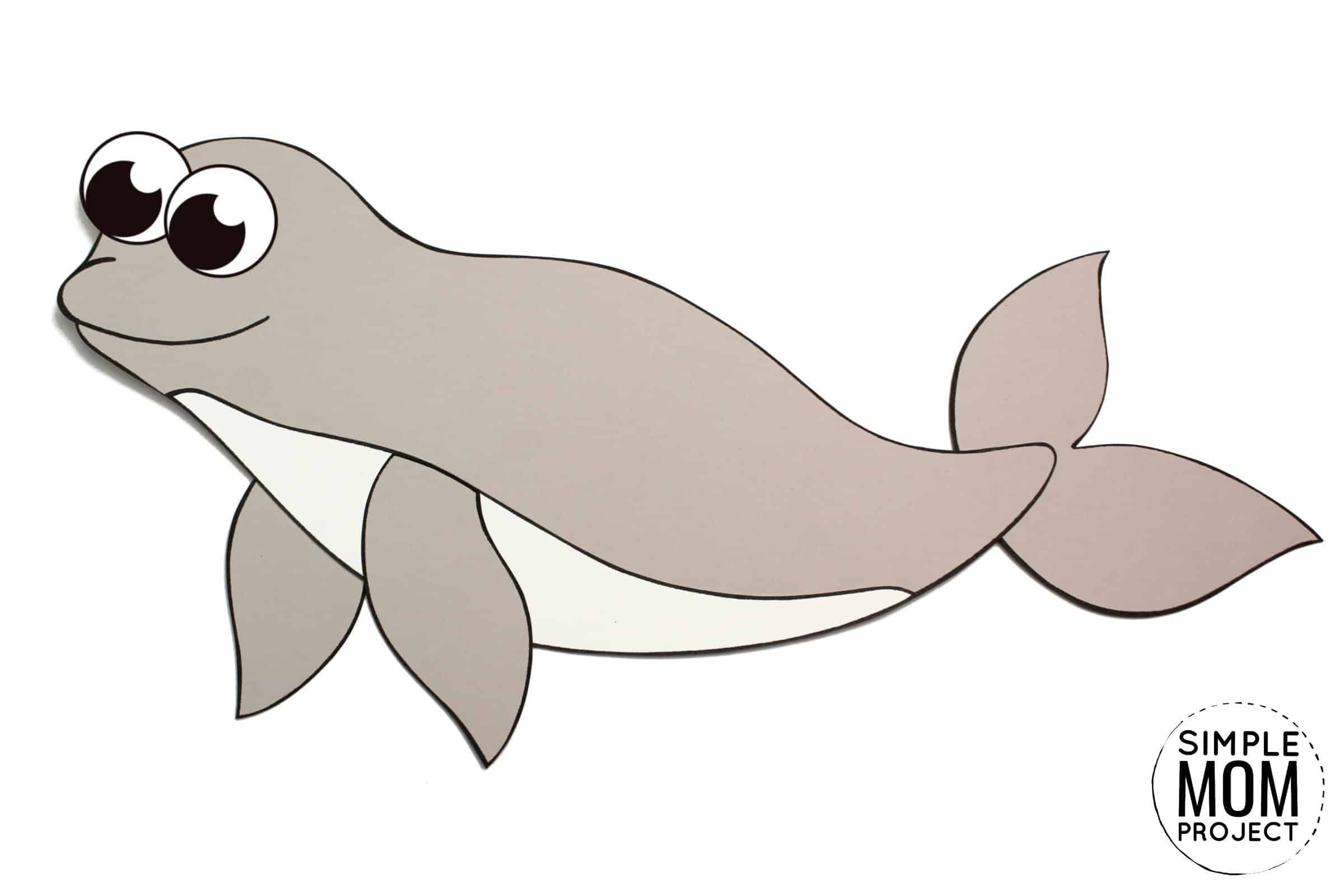 Free Printable Arctic Animal Beluga Whale Craft for Kids Preschoolers and Toddlers