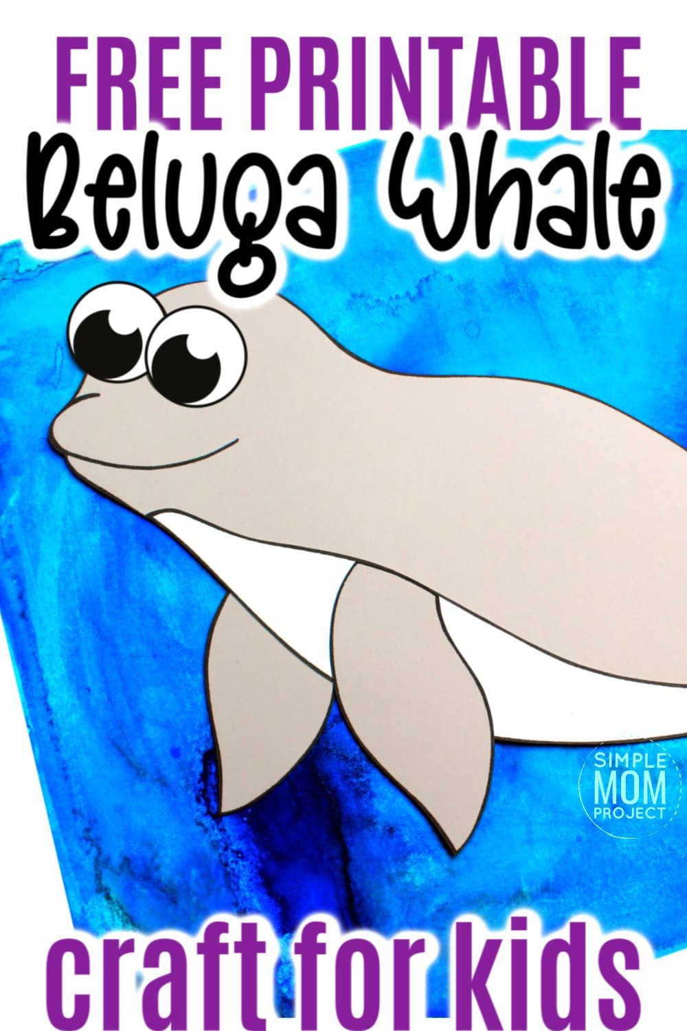 Free Printable Arctic Animal Beluga Whale Craft for Kids Preschoolers and Toddlers