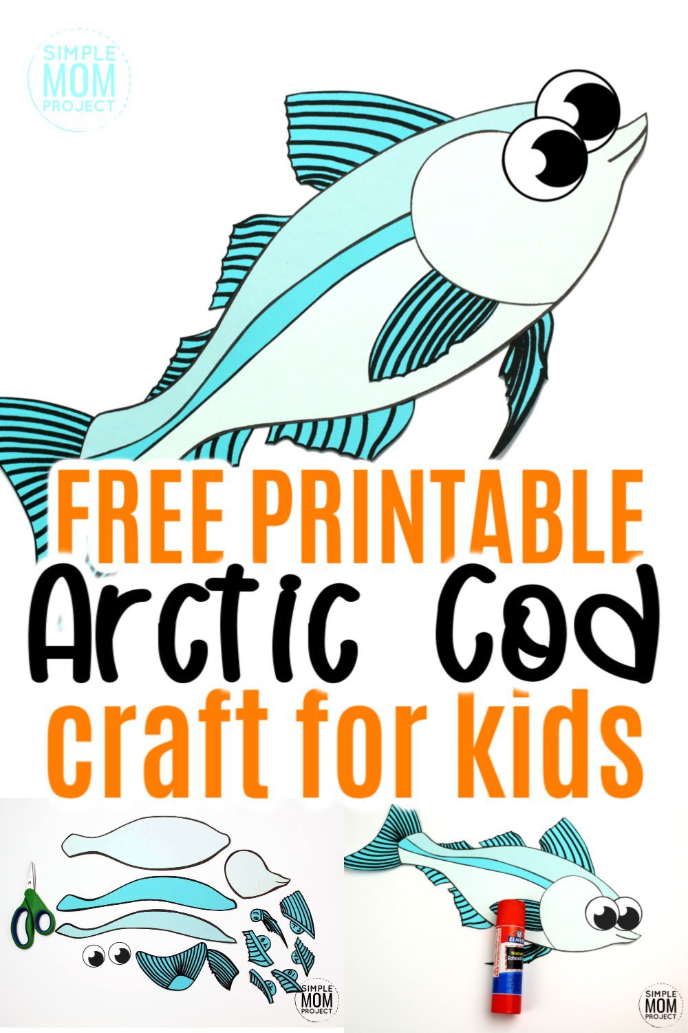 Free Printable Arctic Animal Cod Fish Craft for Kids Preschoolers and Toddlers