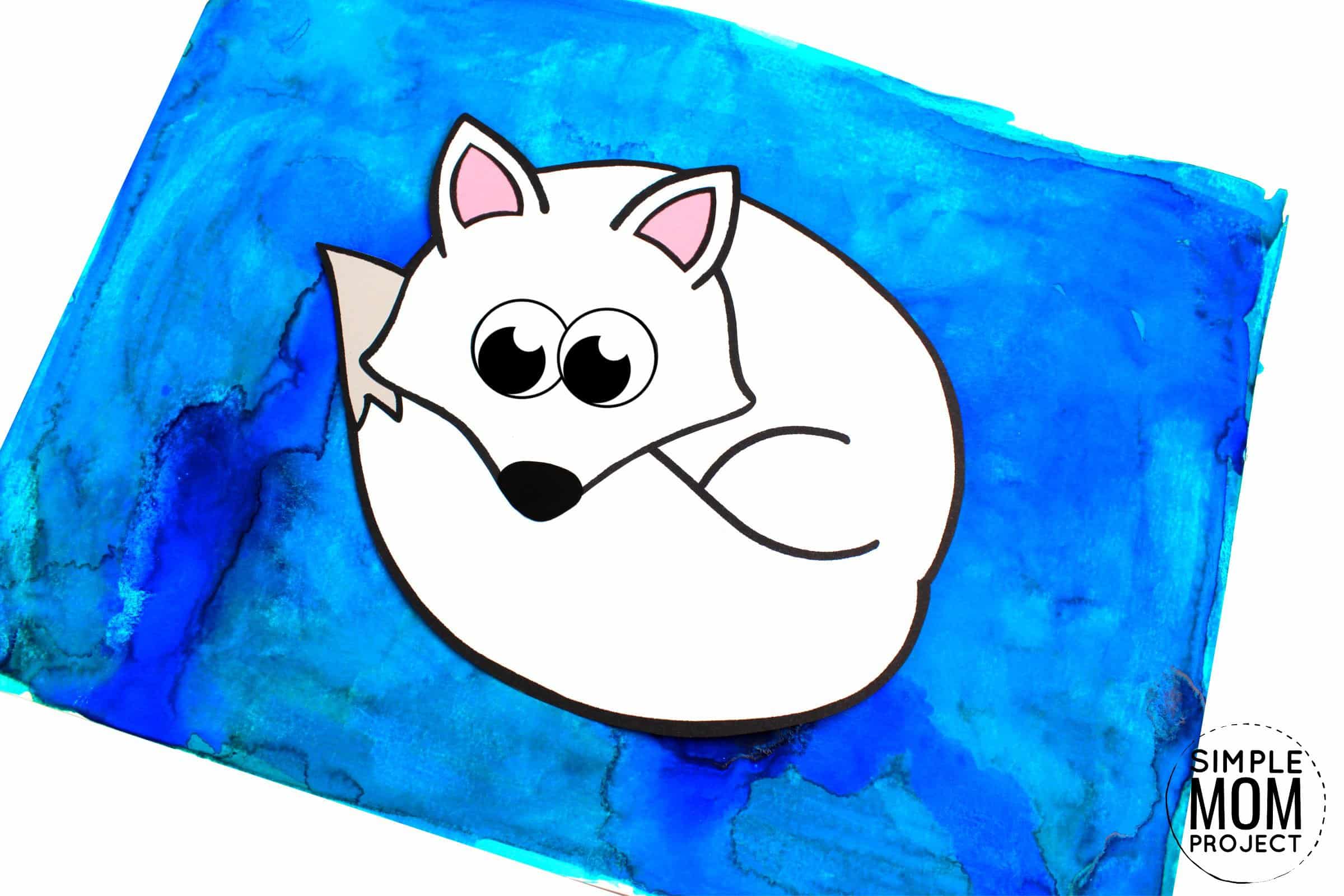 Free Printable Arctic Animal Fox Craft for Kids Preschoolers and Toddlers