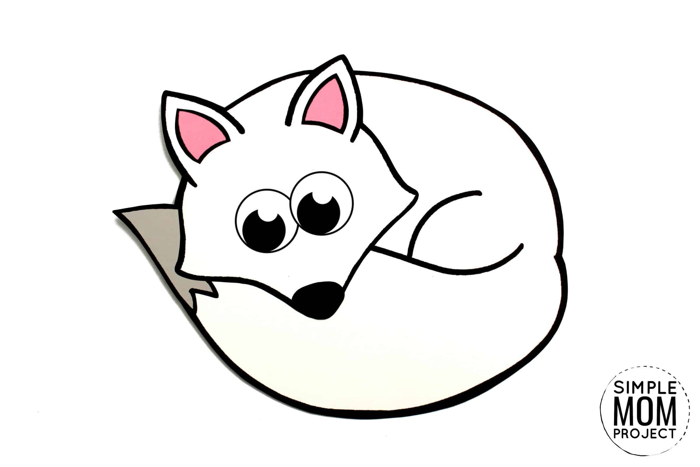 Free Printable Arctic Animal Fox Craft for Kids Preschoolers and Toddlers