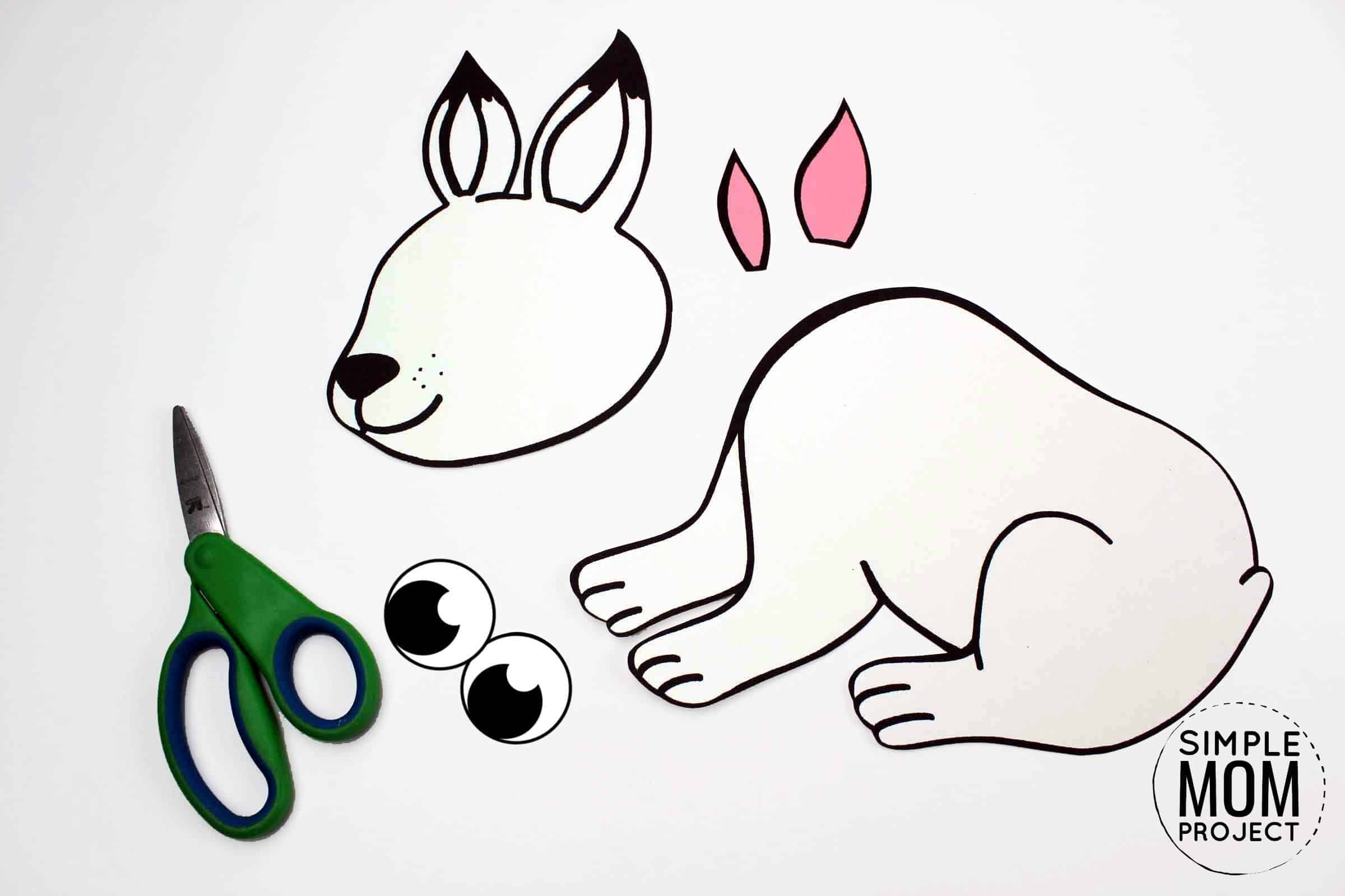 Free Printable Arctic Animal Hare Craft for Kids Preschoolers and Toddlers
