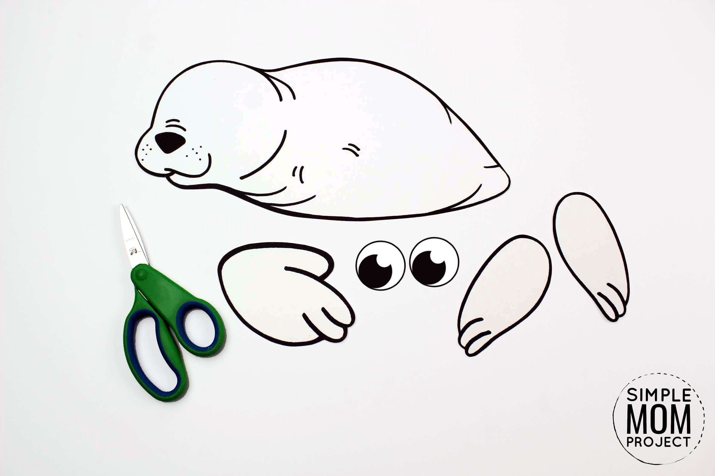 Free Printable Arctic Animal Harp Seal Craft for Kids Preschoolers and Toddlers