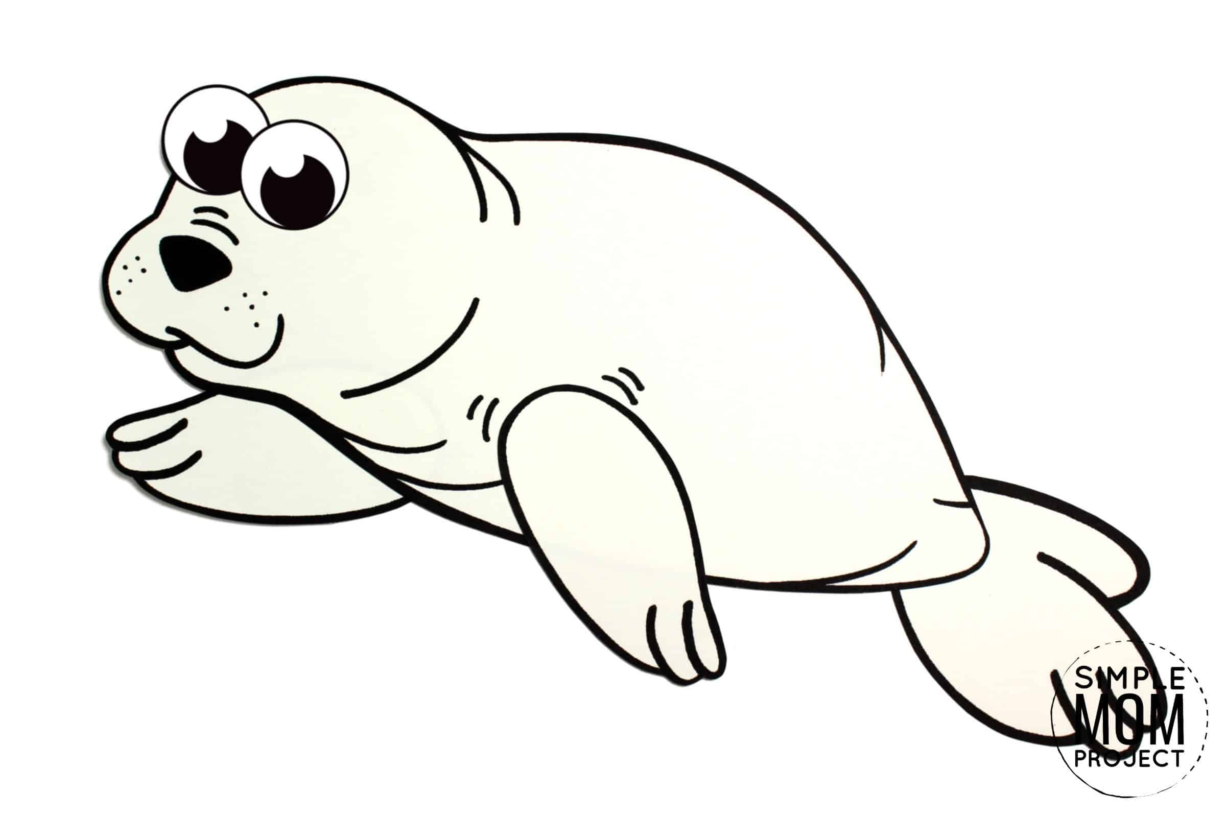 Free Printable Arctic Animal Harp Seal Craft for Kids Preschoolers and Toddlers