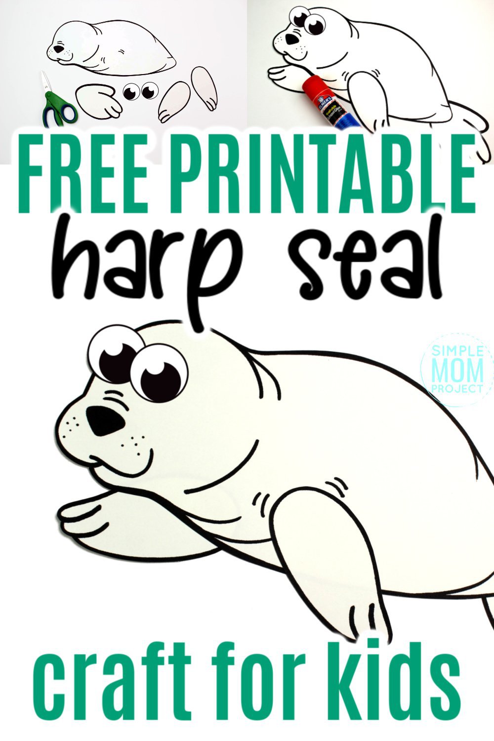 Free Printable Arctic Animal Harp Seal Craft for Kids Preschoolers and Toddlers