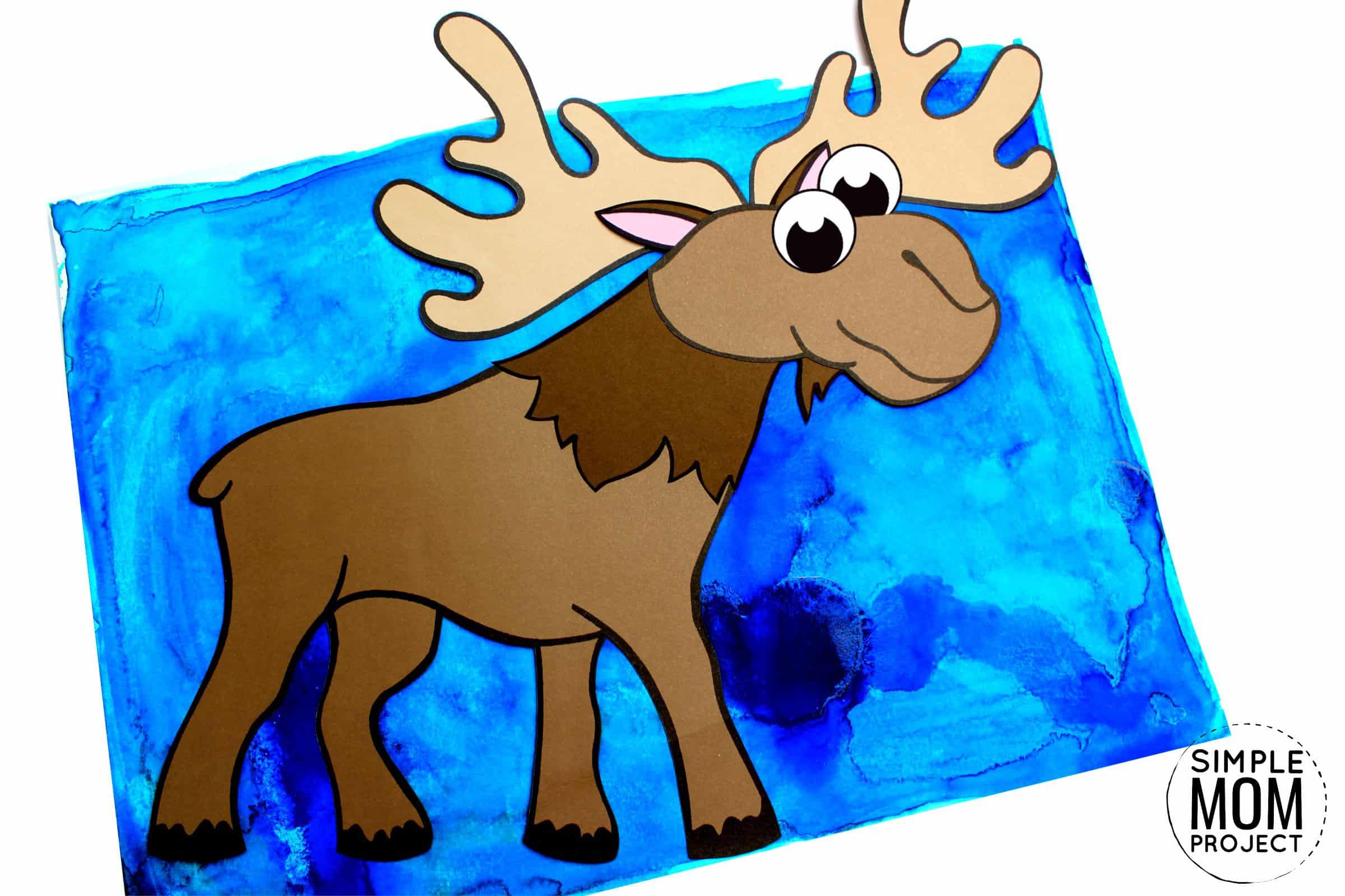 Free Printable Arctic Animal Moose Craft for Kids Preschoolers and Toddlers