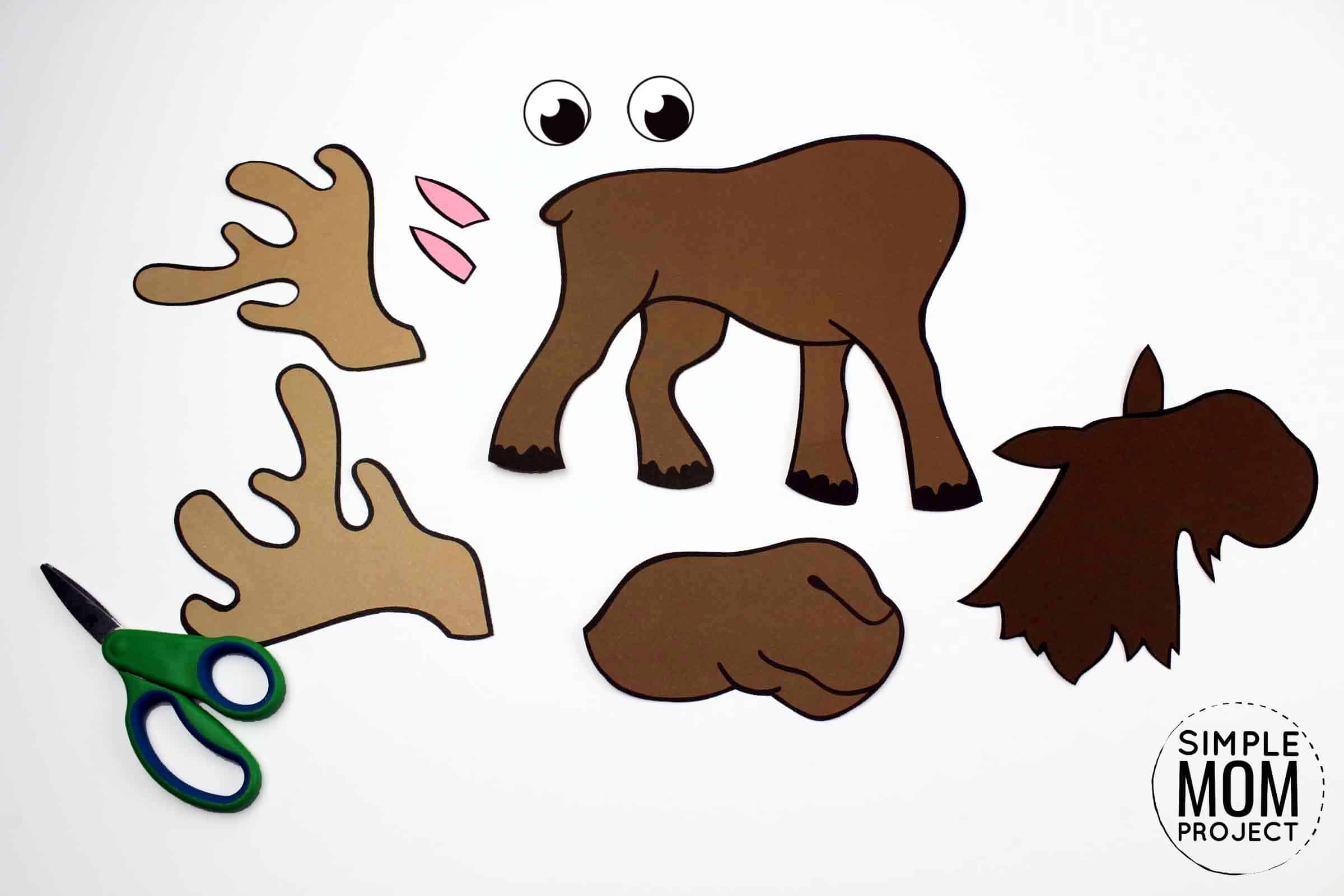 Free Printable Arctic Animal Moose Craft for Kids Preschoolers and Toddlers