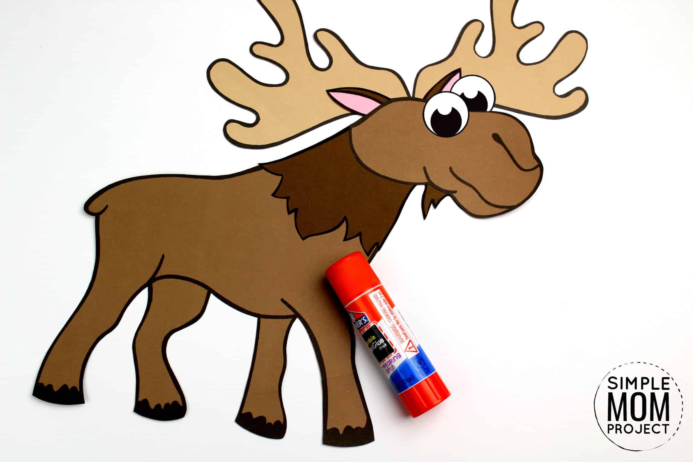 Free Printable Arctic Animal Moose Craft for Kids Preschoolers and Toddlers