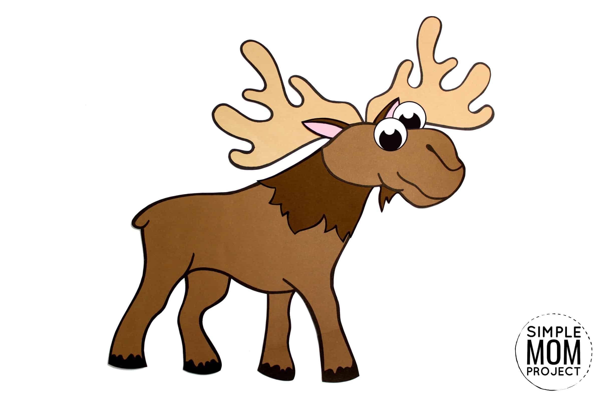 Free Printable Arctic Animal Moose Craft for Kids Preschoolers and Toddlers