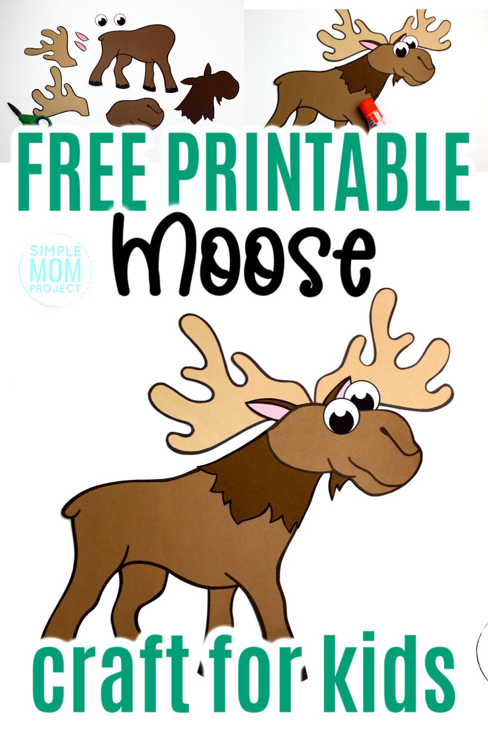 Free Printable Arctic Animal Moose Craft for Kids Preschoolers and Toddlers