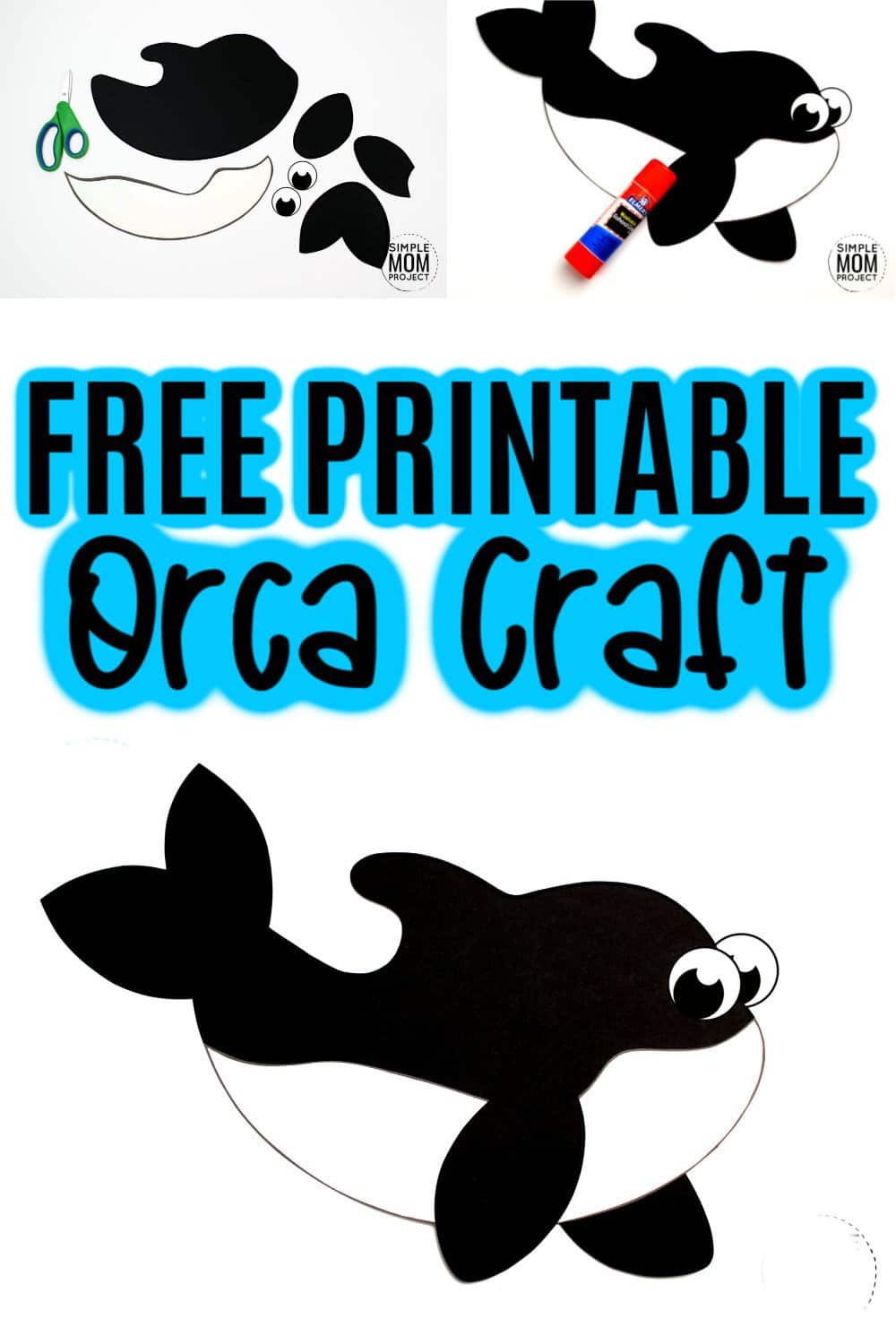 Free Printable Arctic Animal Orca Craft for Kids Preschoolers and Toddlers