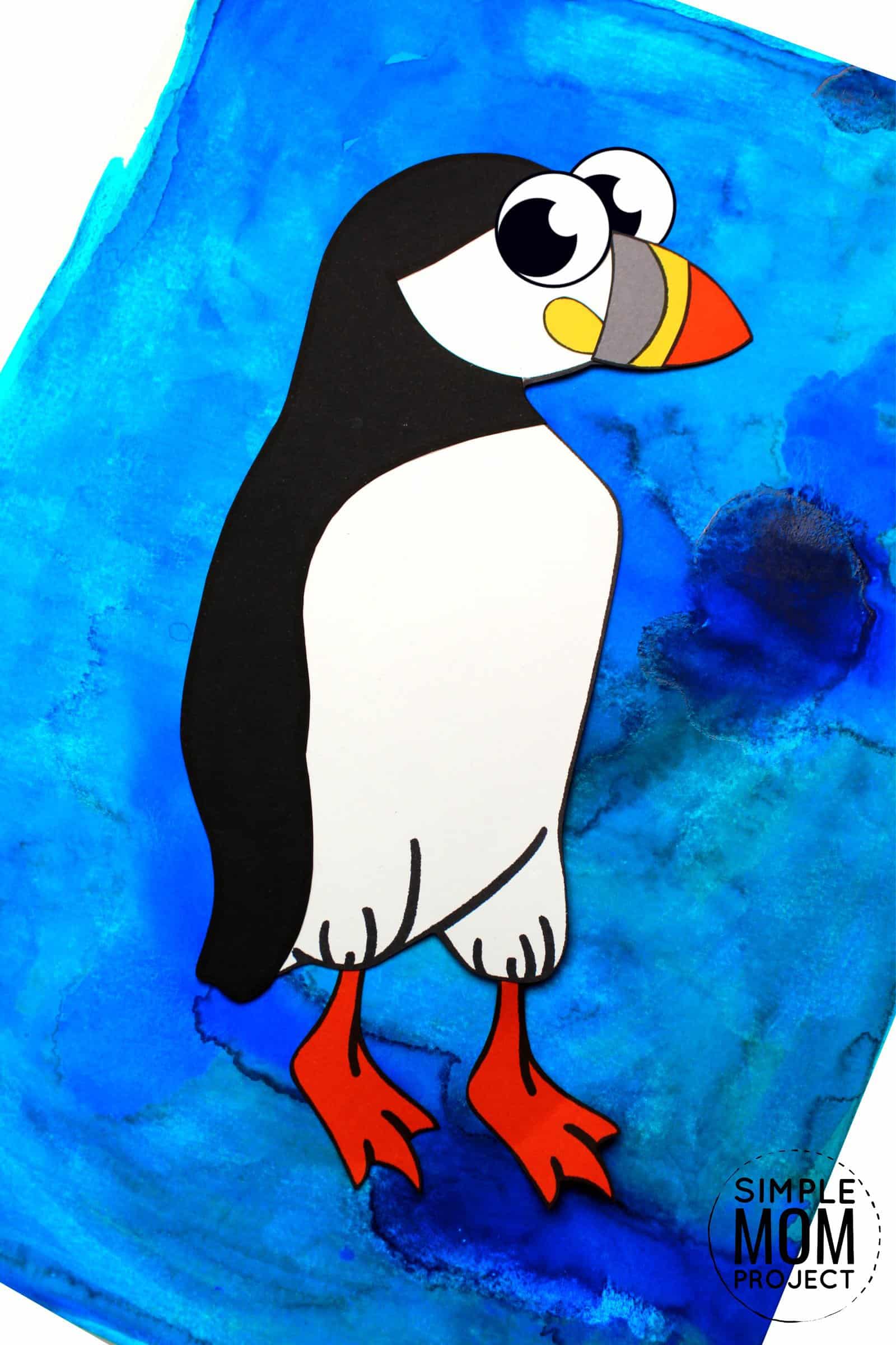 Free Printable Arctic Animal Puffin Craft for Kids Preschoolers and Toddlers