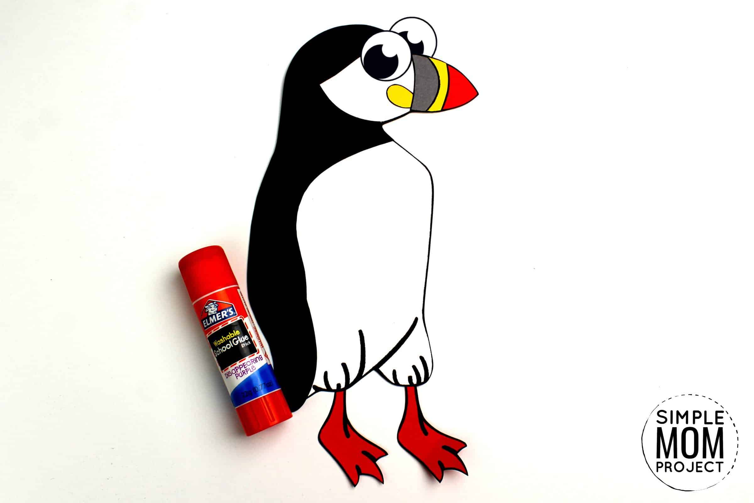 Free Printable Arctic Animal Puffin Craft for Kids Preschoolers and Toddlers