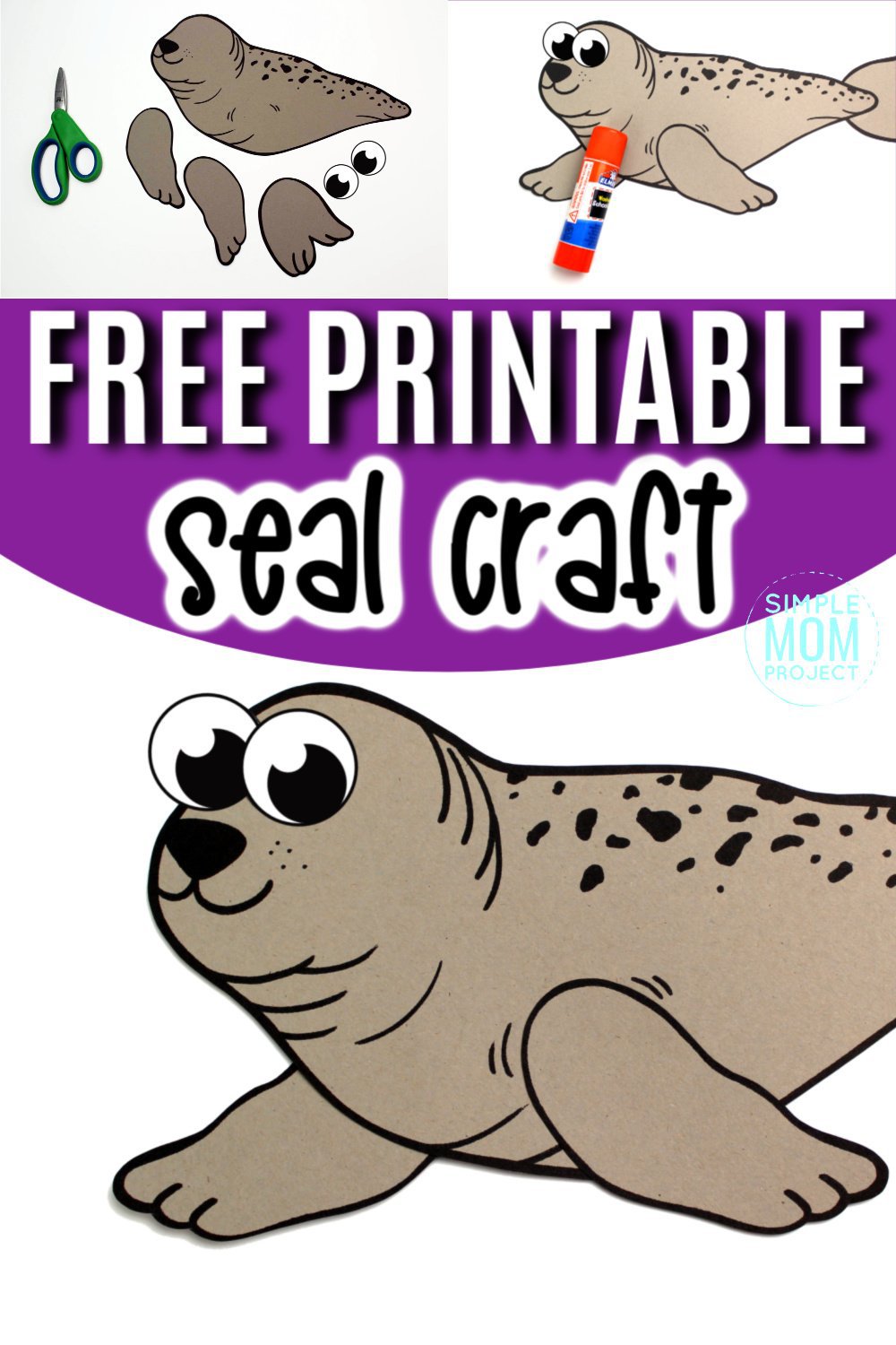 Free Printable Arctic Animal Ringed Seal Craft for Kids Preschoolers and Toddlers