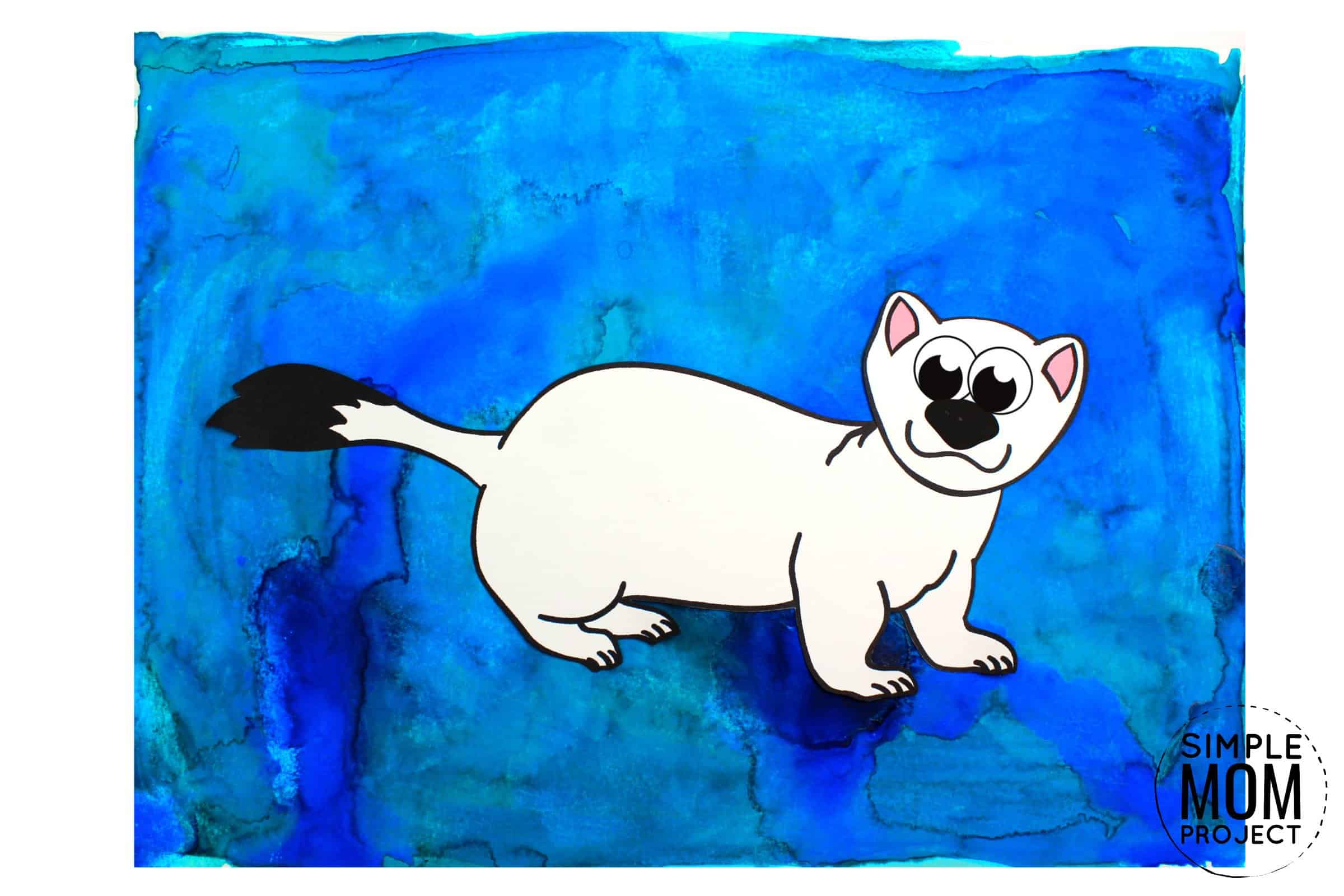Free Printable Arctic Animal Stoat Craft for Kids Preschoolers and Toddlers