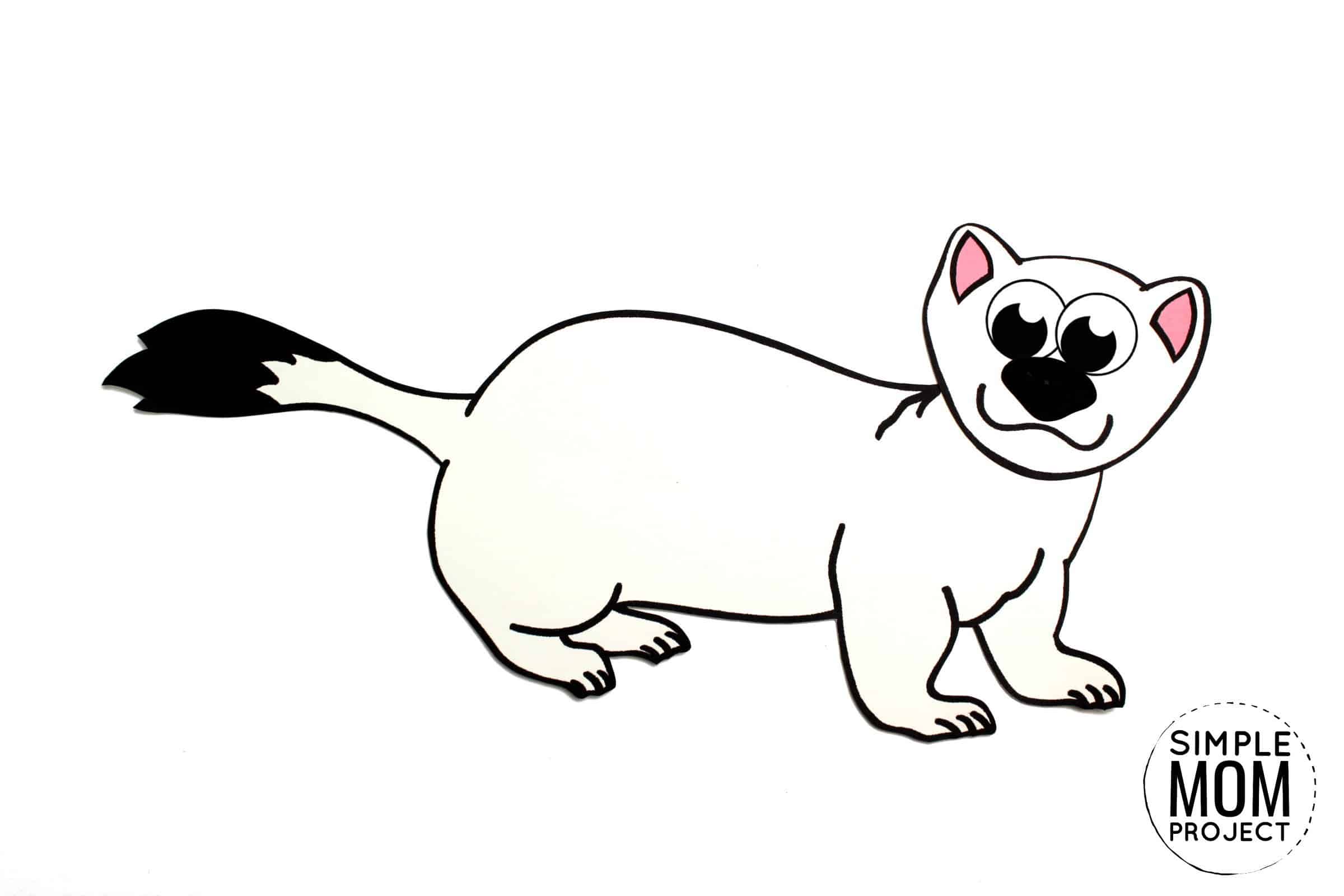 Free Printable Arctic Animal Stoat Craft for Kids Preschoolers and Toddlers
