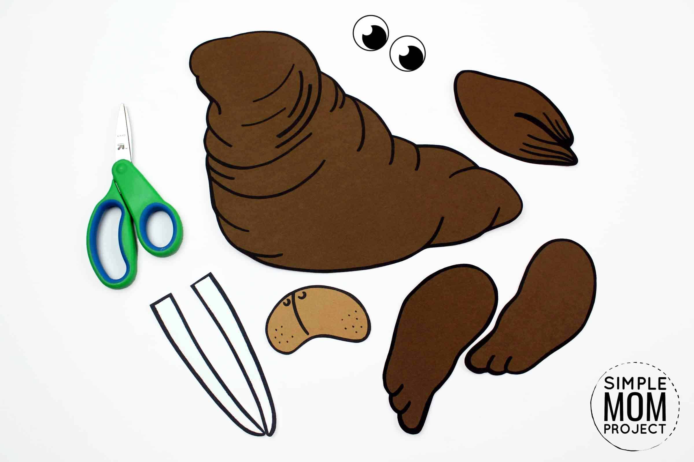 Free Printable Arctic Animal Walrus Craft for Kids Preschoolers and Toddlers